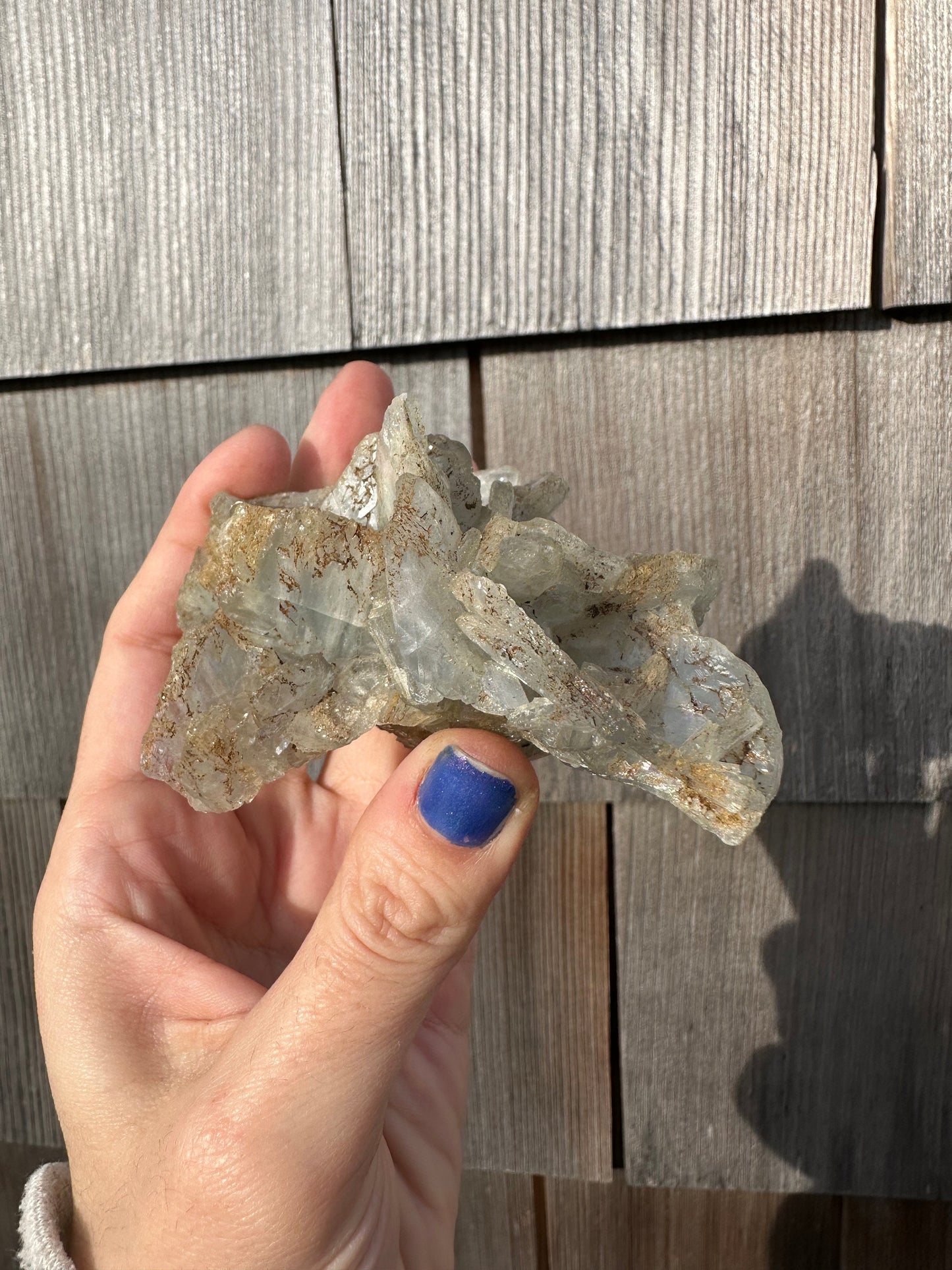 Cabinet Blue Barite Cluster from Morocco