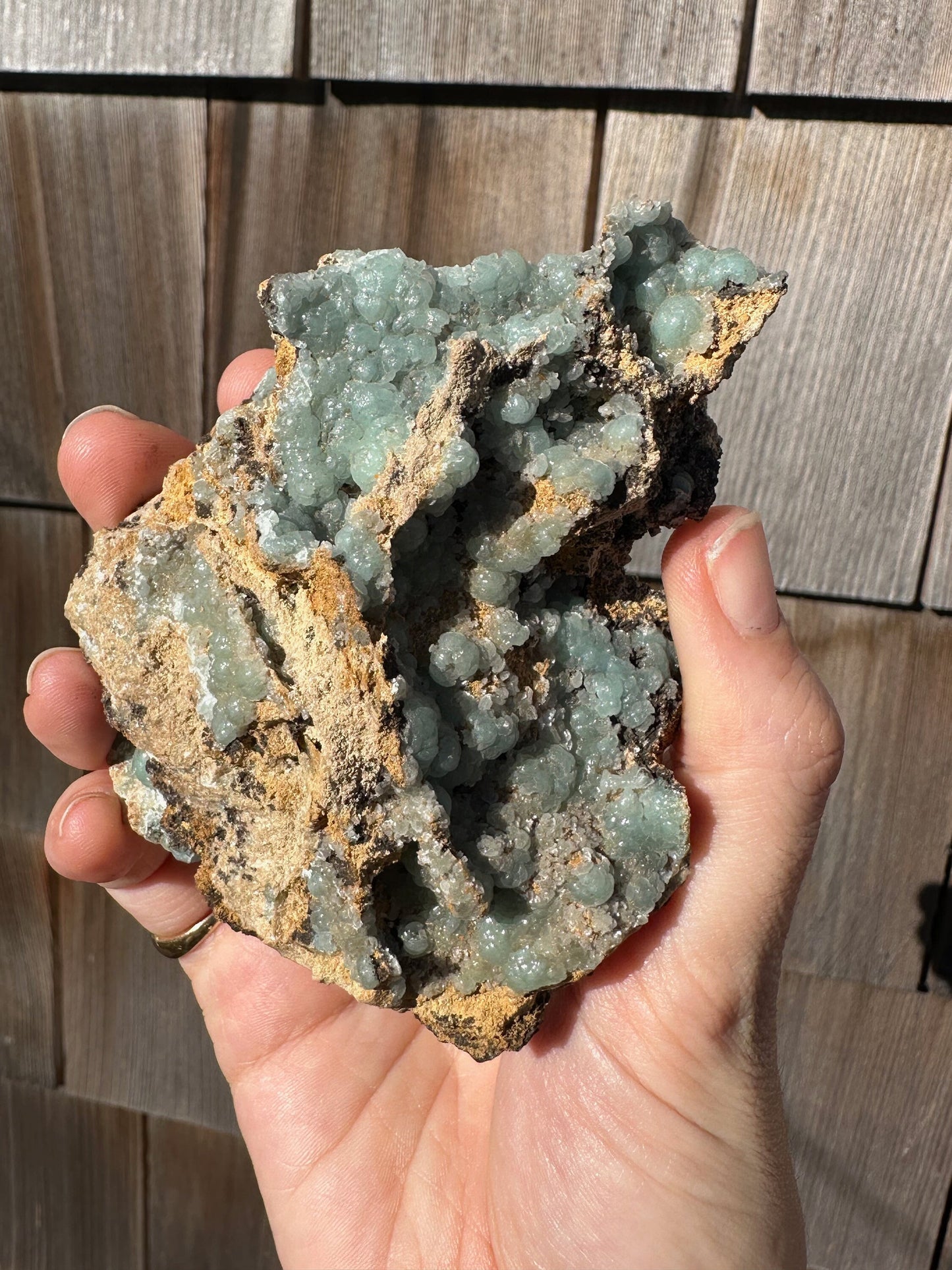 Cabinet Light Blue Hemimorphite on Matrix from 79 Mine, Arizona, USA