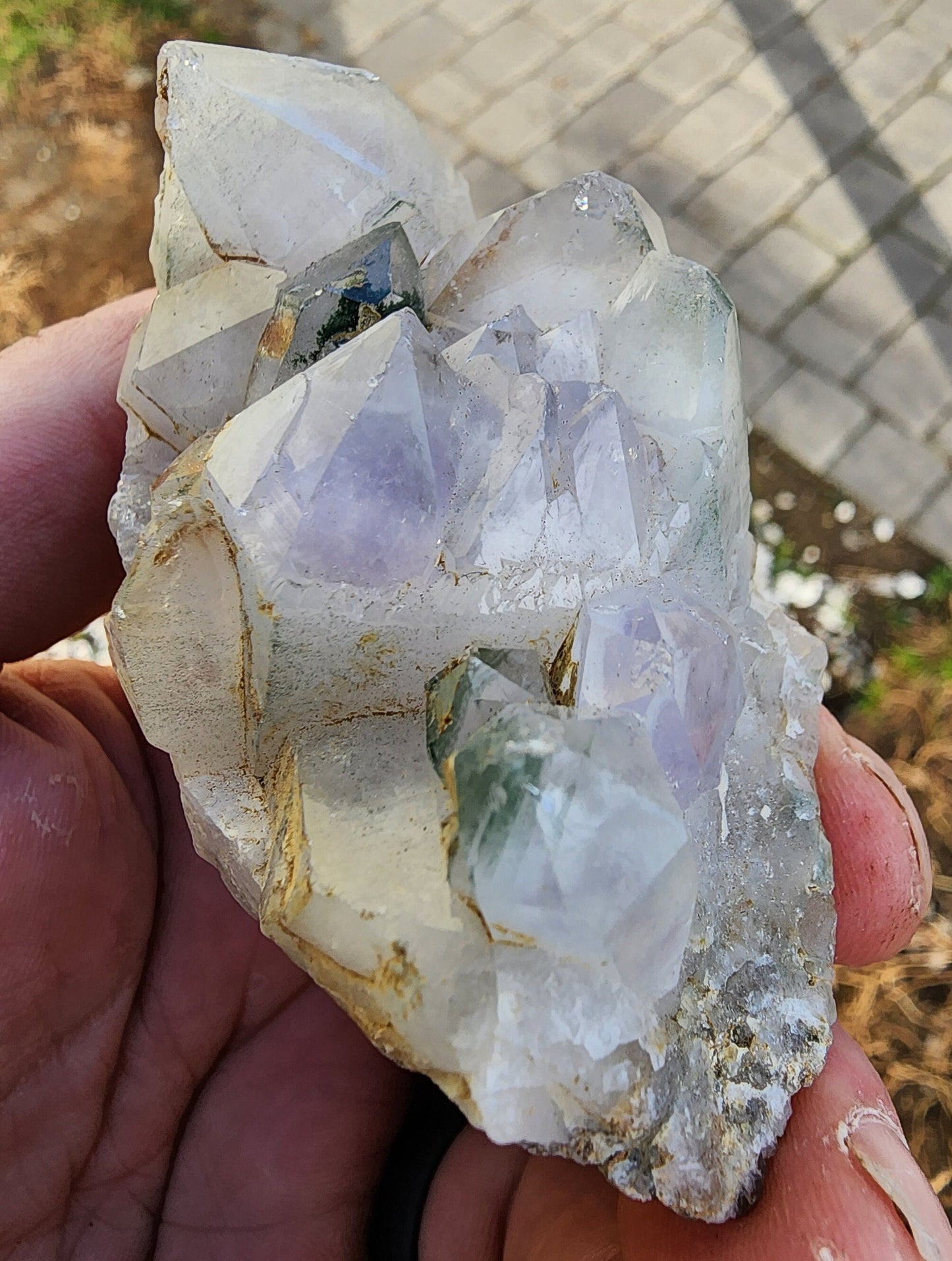 Phantom Chlorite in Amethyst from Nigeria