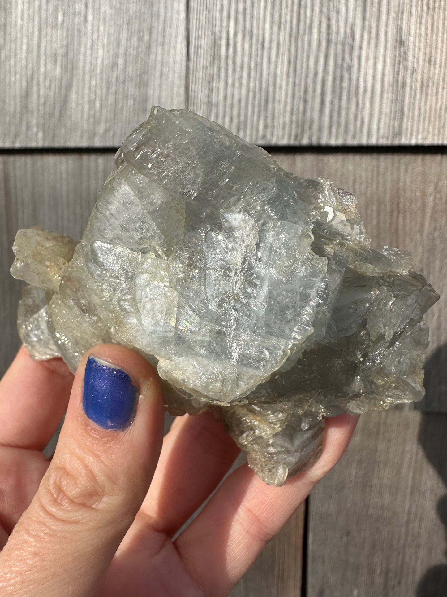 Cabinet Blue Barite Cluster from Morocco