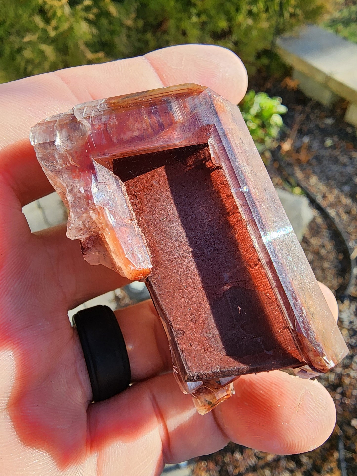 Red Hematite in Calcite Crystal from China