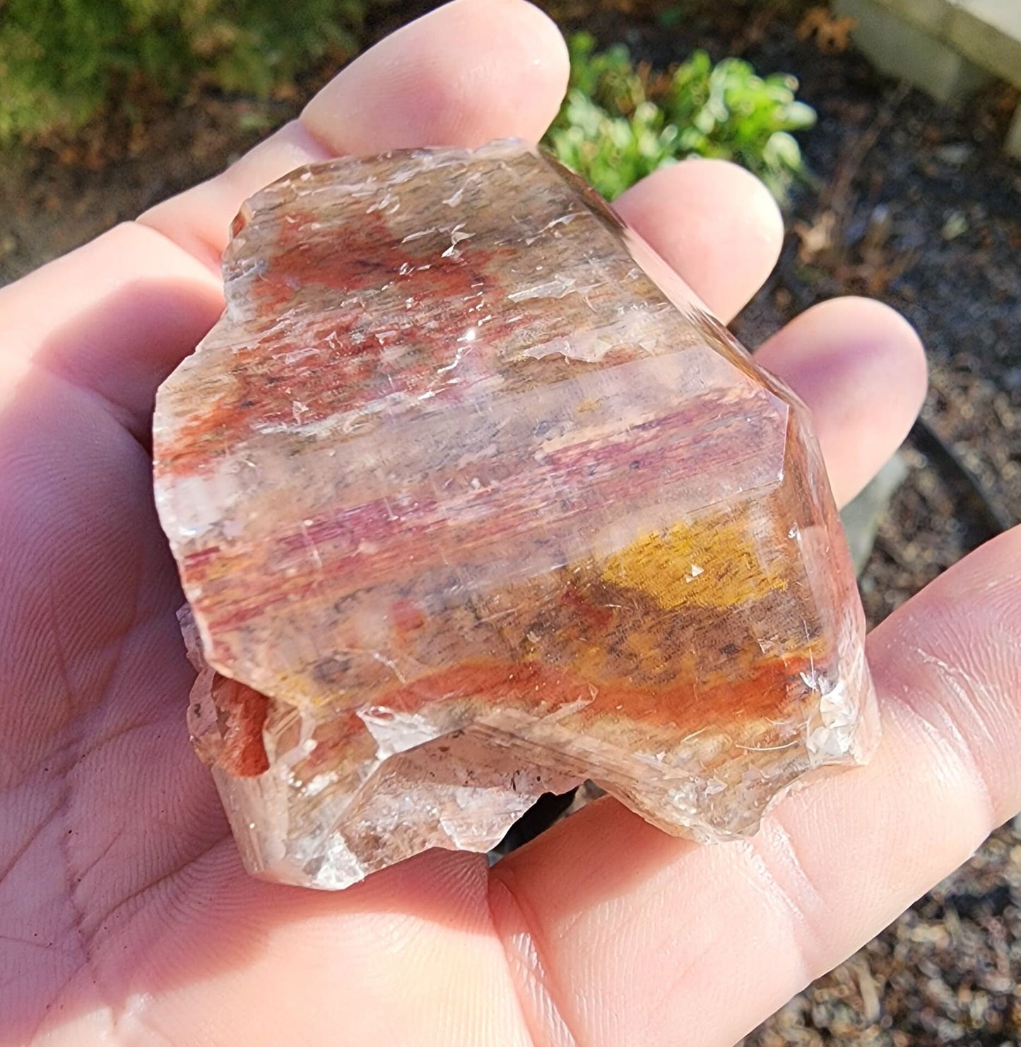 Red Hematite in Calcite Crystal from China