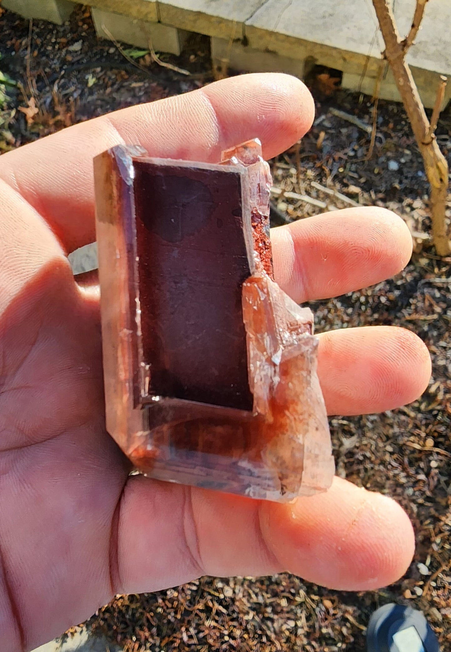 Red Hematite in Calcite Crystal from China