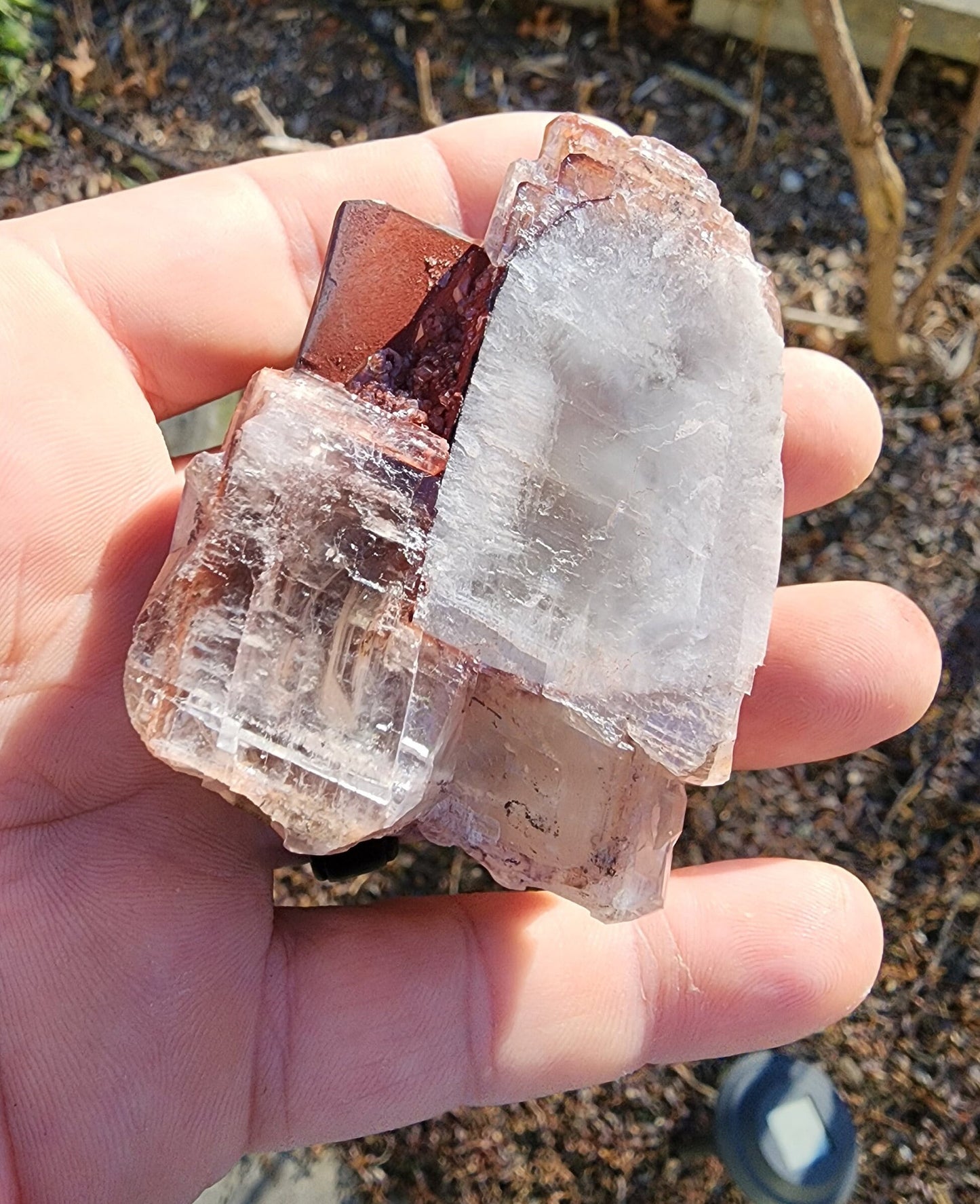 Red Hematite in Calcite Crystal from China