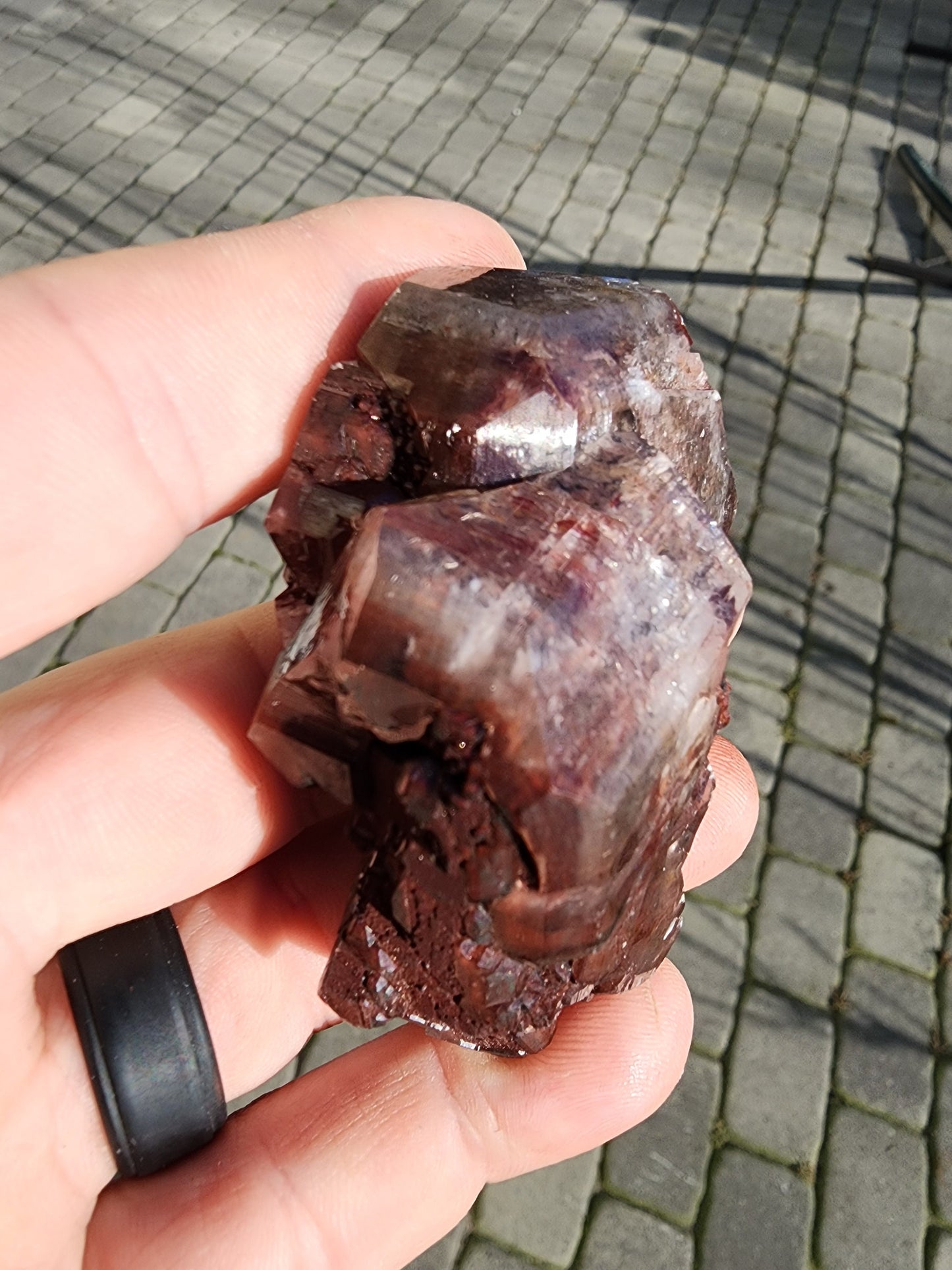 Red Hematite in Calcite Crystal from China