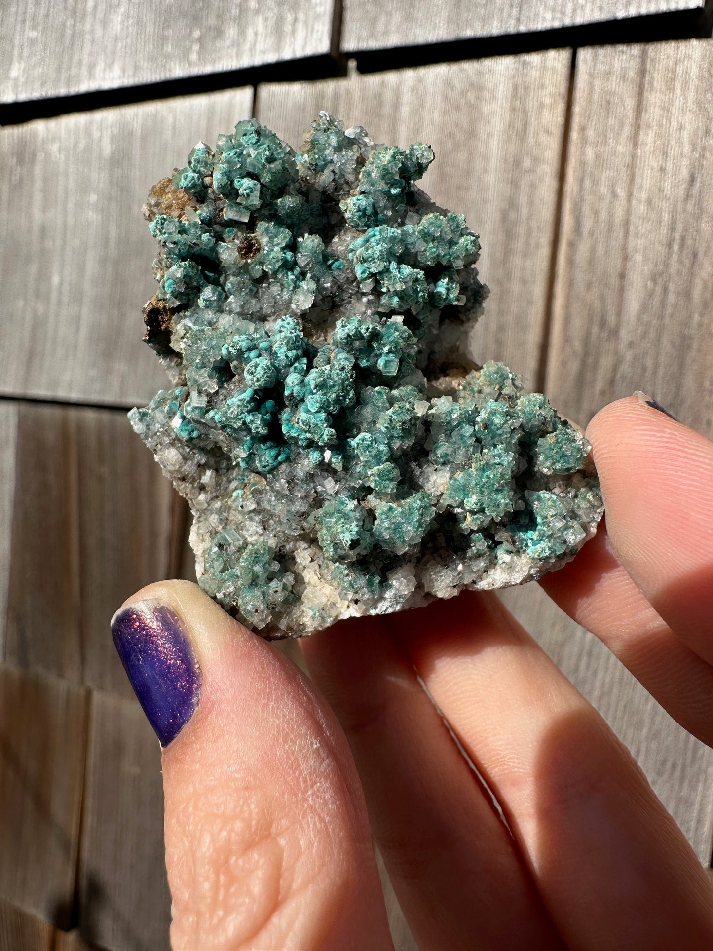 Rosasite with Calcite from Ojuela Mine Mexico