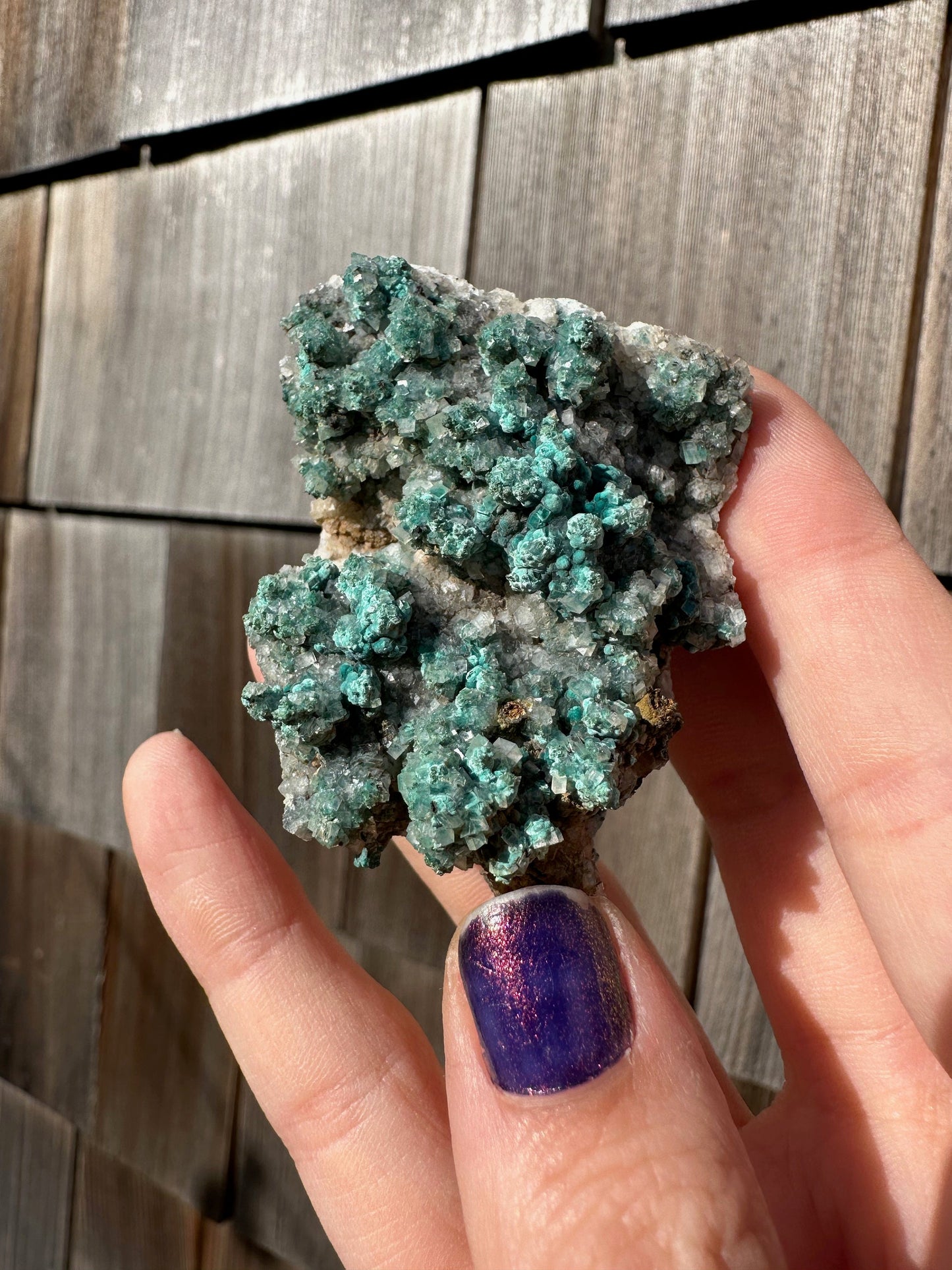 Rosasite with Calcite from Ojuela Mine Mexico