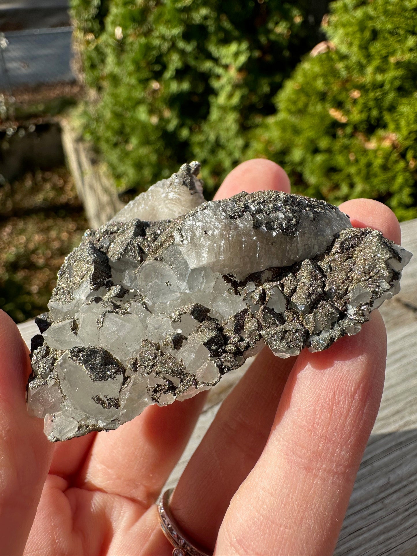 Calcite with Calcopyrite on Fluorite from El Hammam Mine Morocco