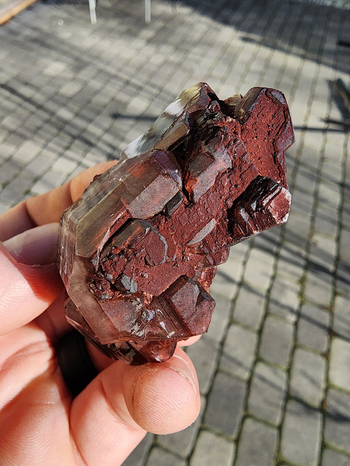 Red Hematite in Calcite Crystal from China