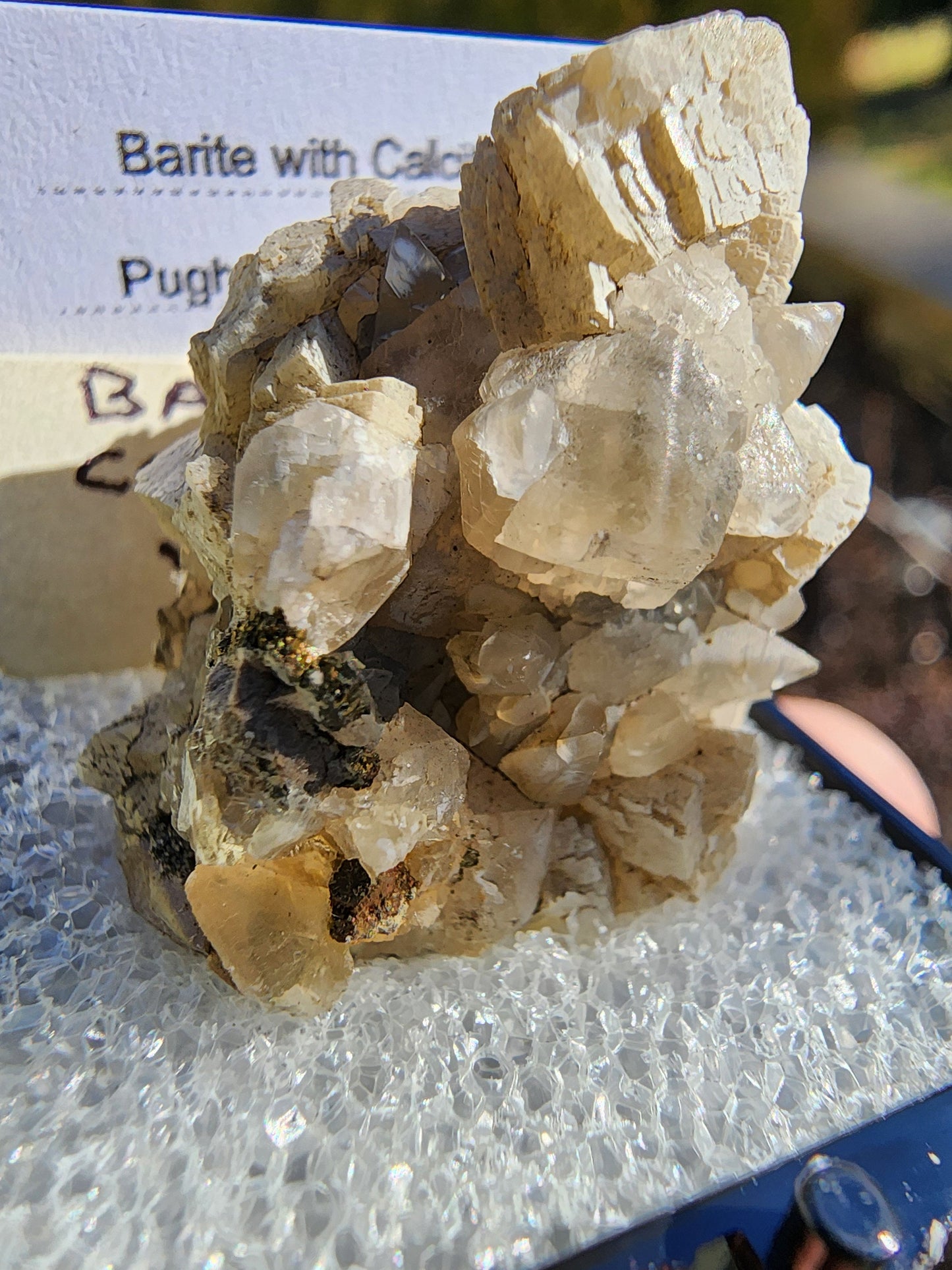 Old Collection Barite with Calcite from Pugh Quarry, Ohio