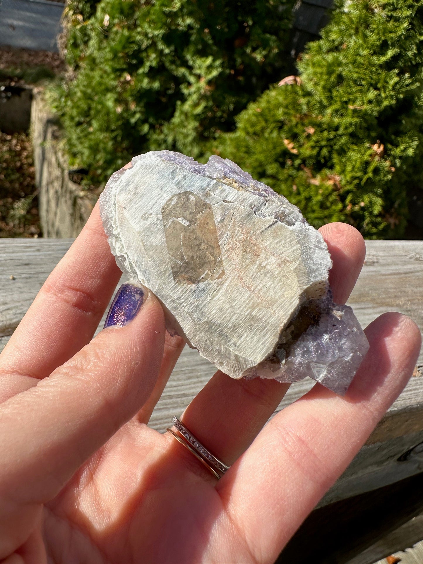 Green and Purple Edge Fluorite Crystal Cluster from Qinglong China