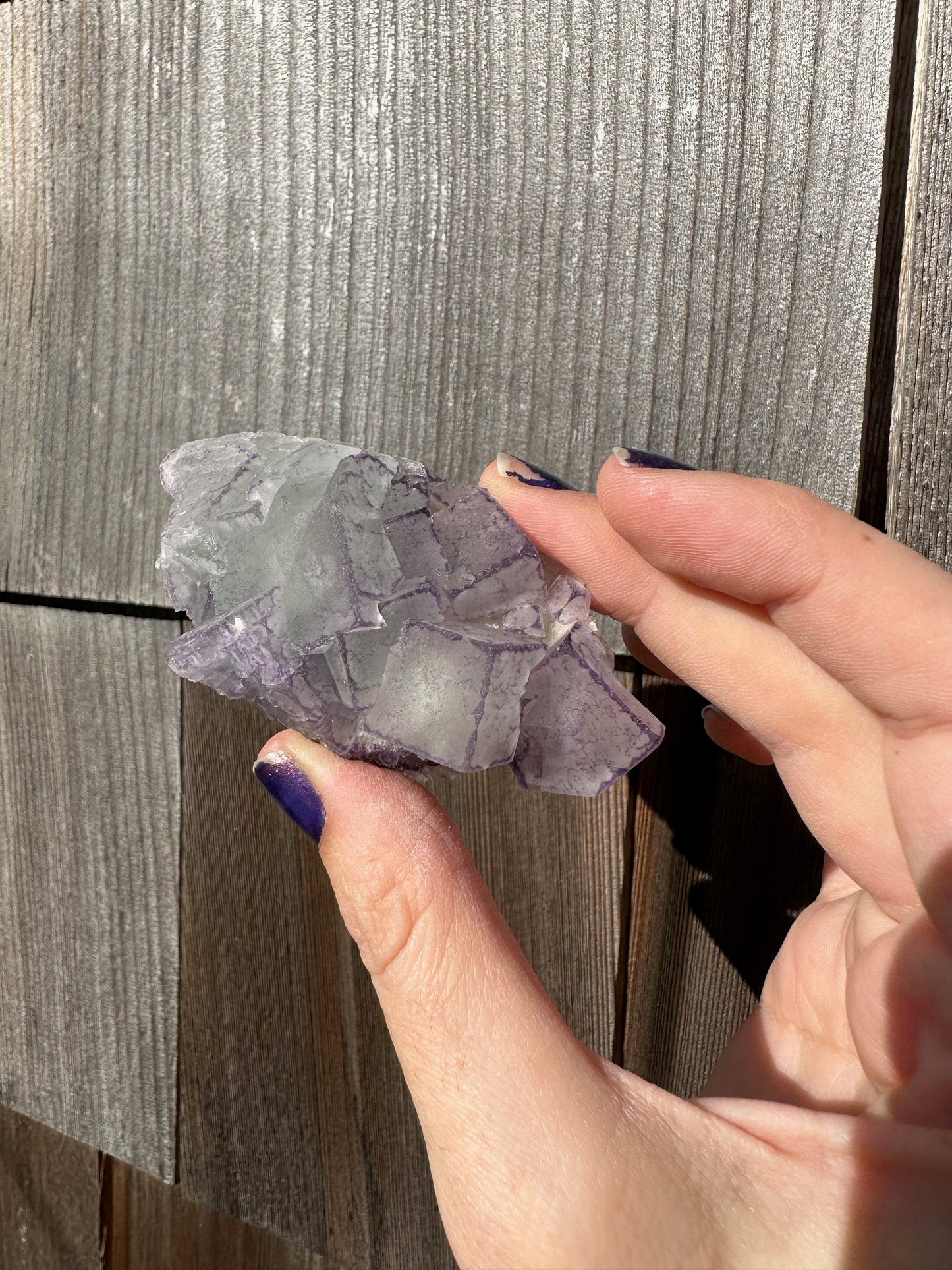 Green and Purple Edge Fluorite Crystal Cluster from Qinglong China