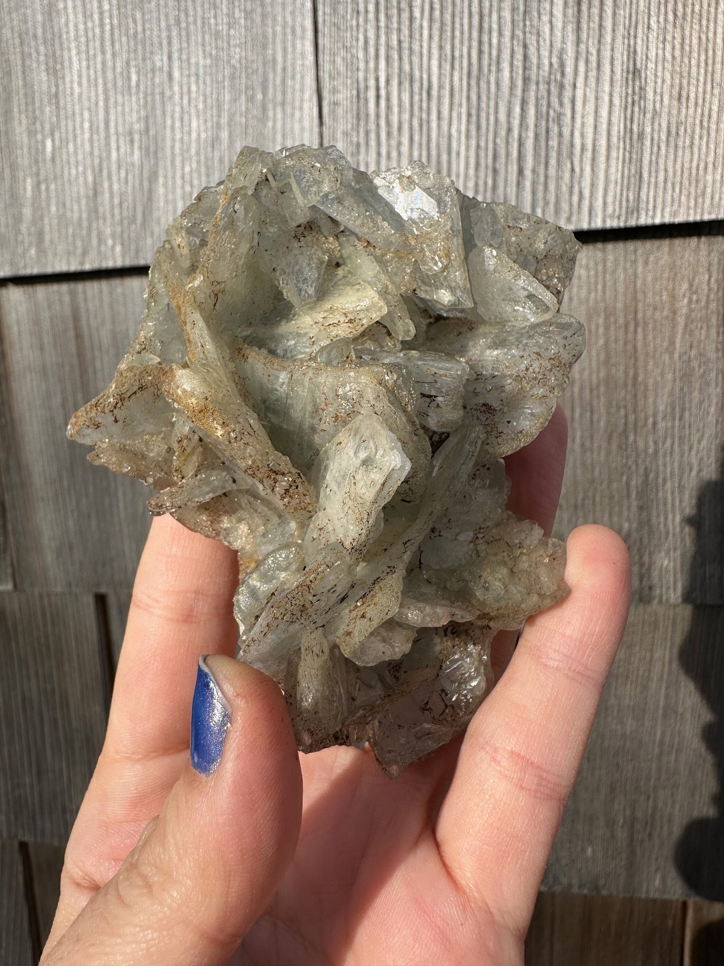 Cabinet Blue Barite Cluster from Morocco