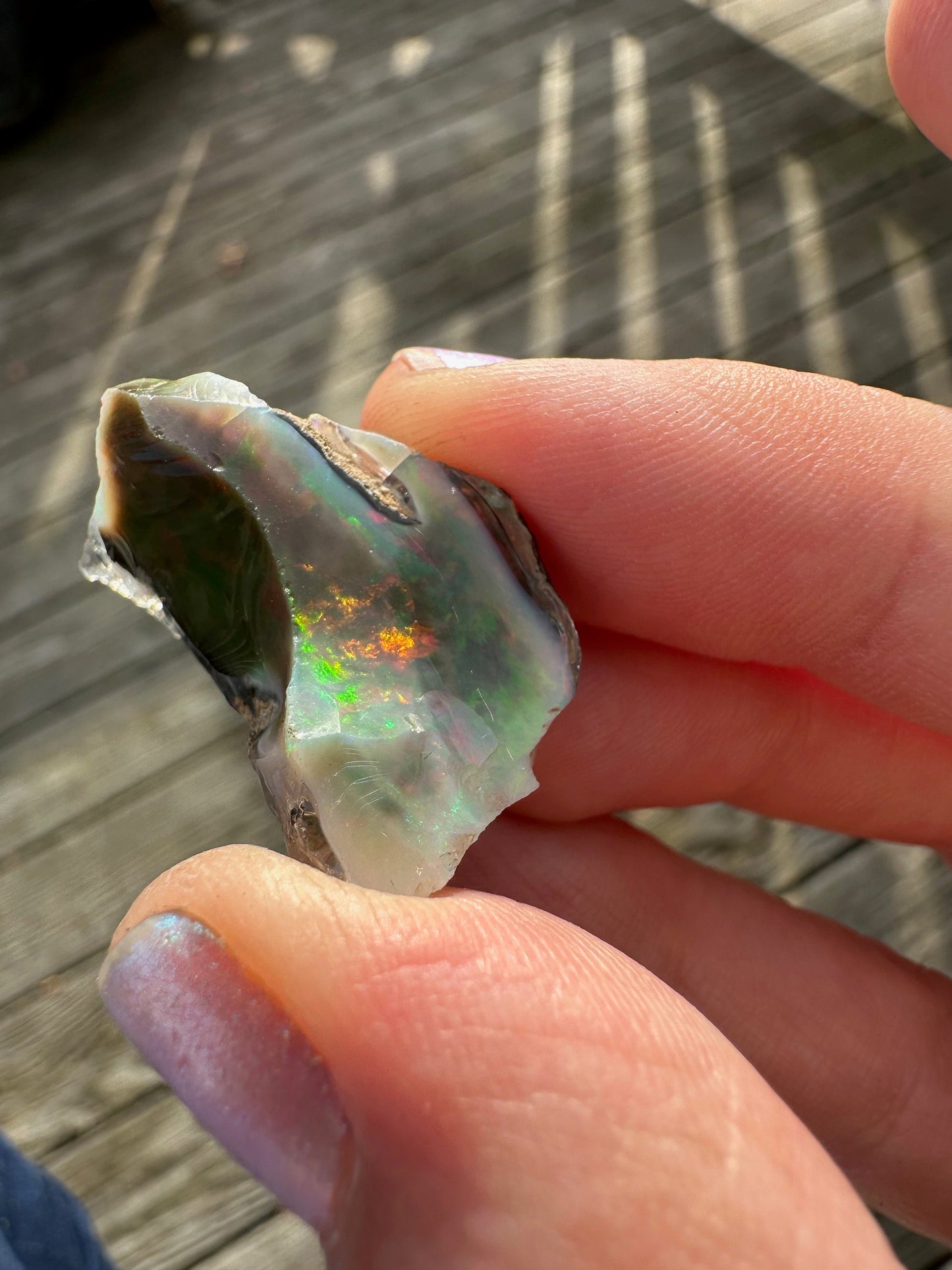 Flashy Semi-Black Opal Rough from Ethiopia