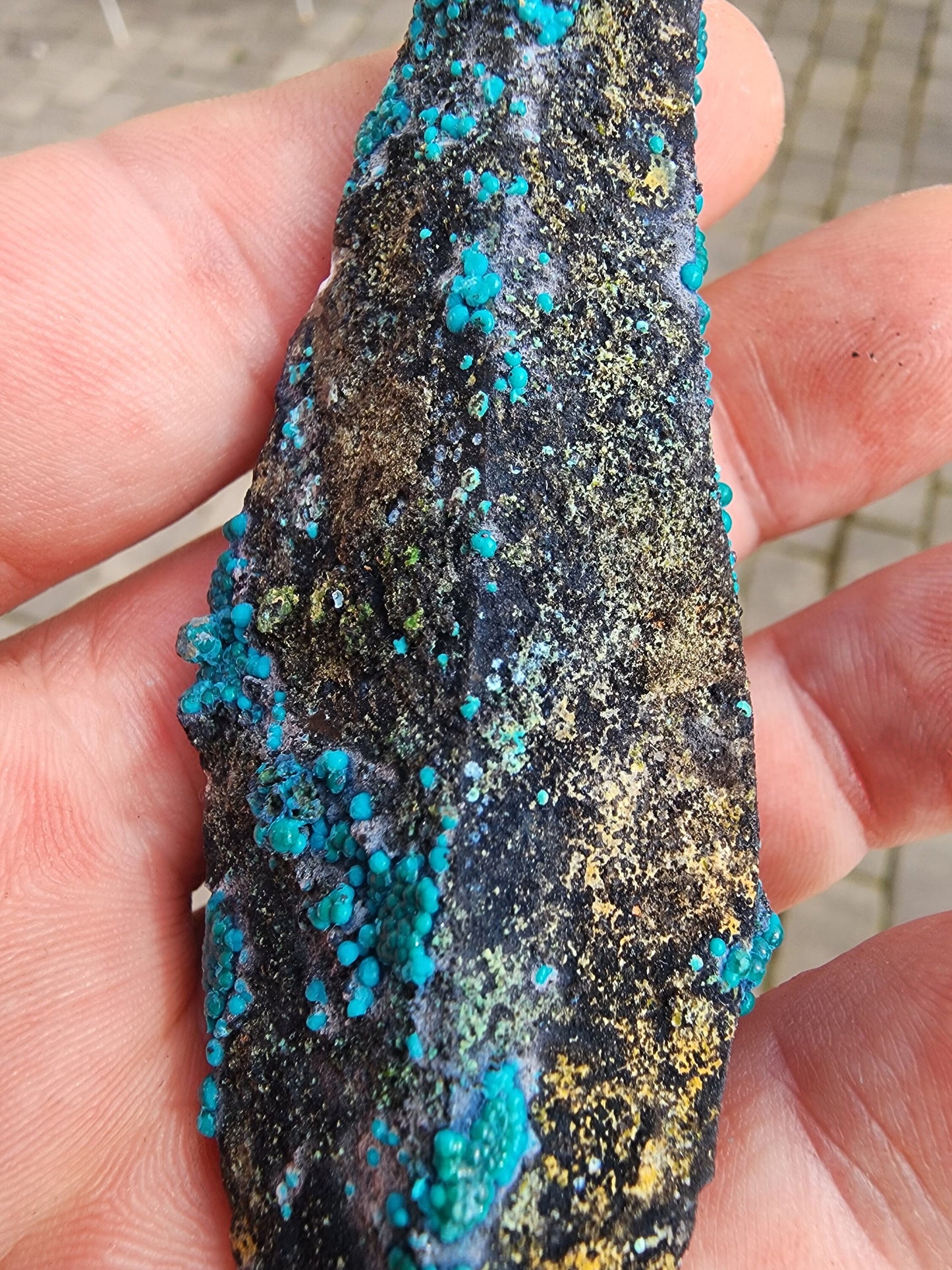 Chrysocolla on Quartz from Tentadora Mine, Peru