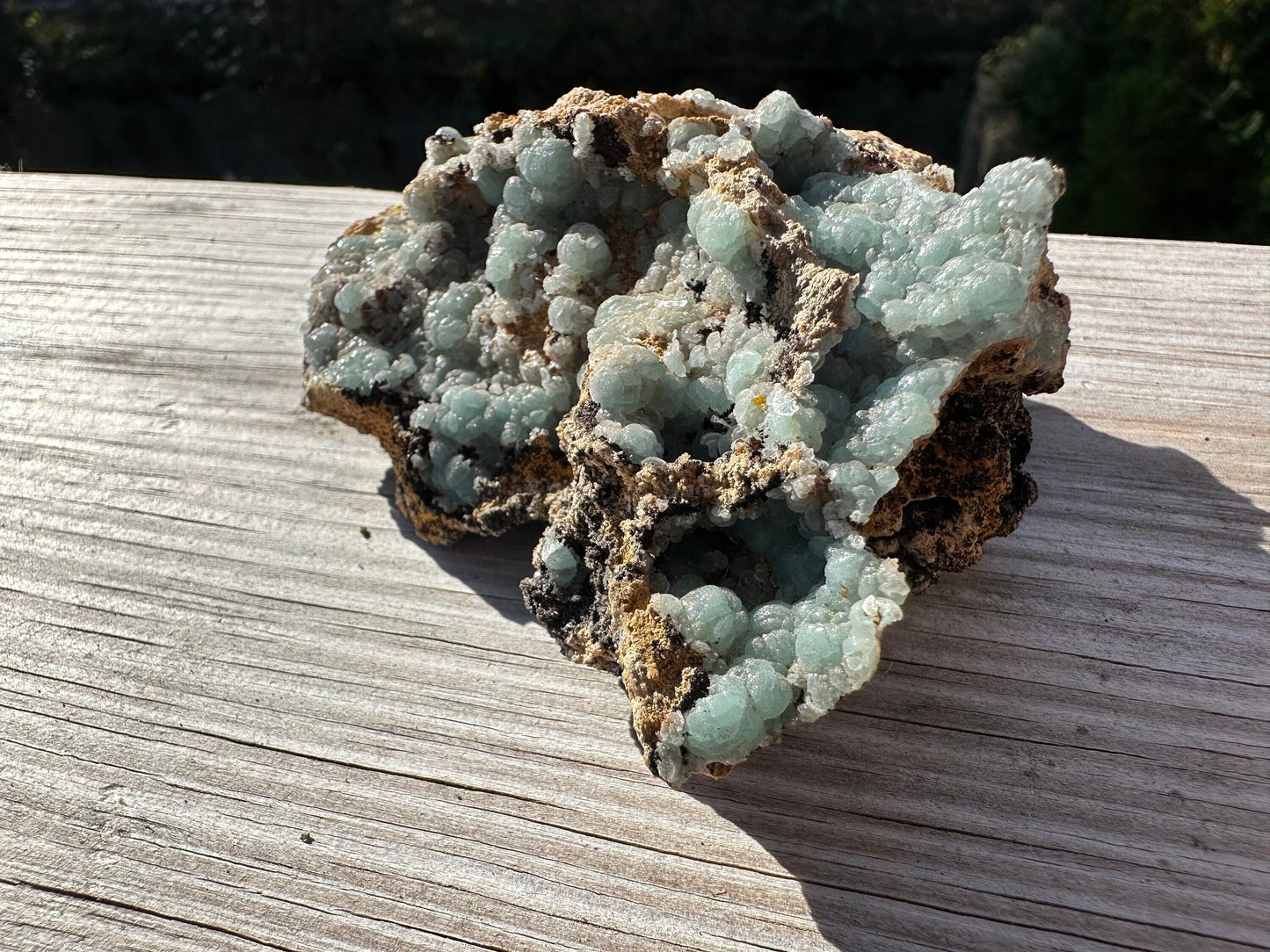 Cabinet Light Blue Hemimorphite on Matrix from 79 Mine, Arizona, USA