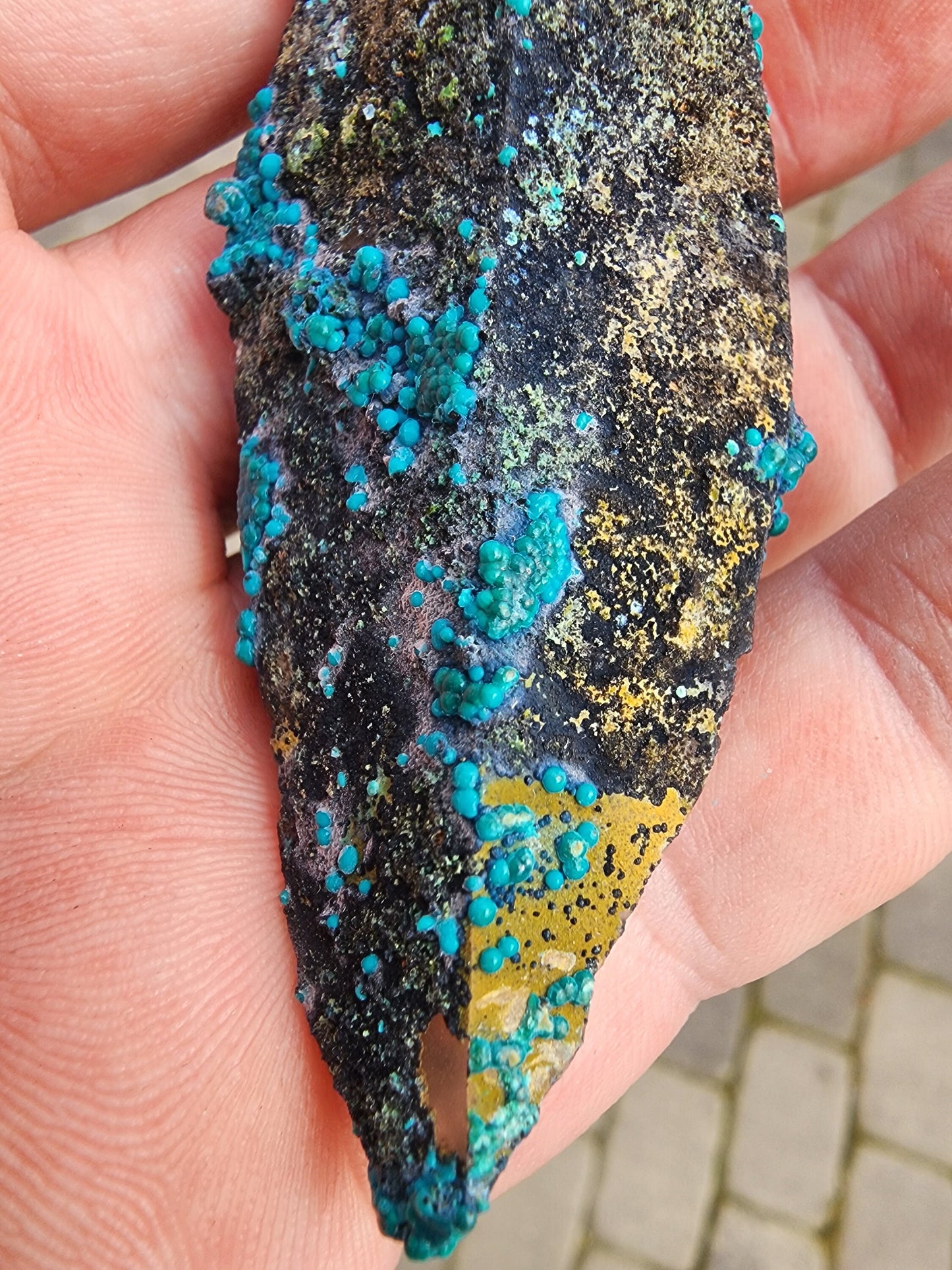Chrysocolla on Quartz from Tentadora Mine, Peru