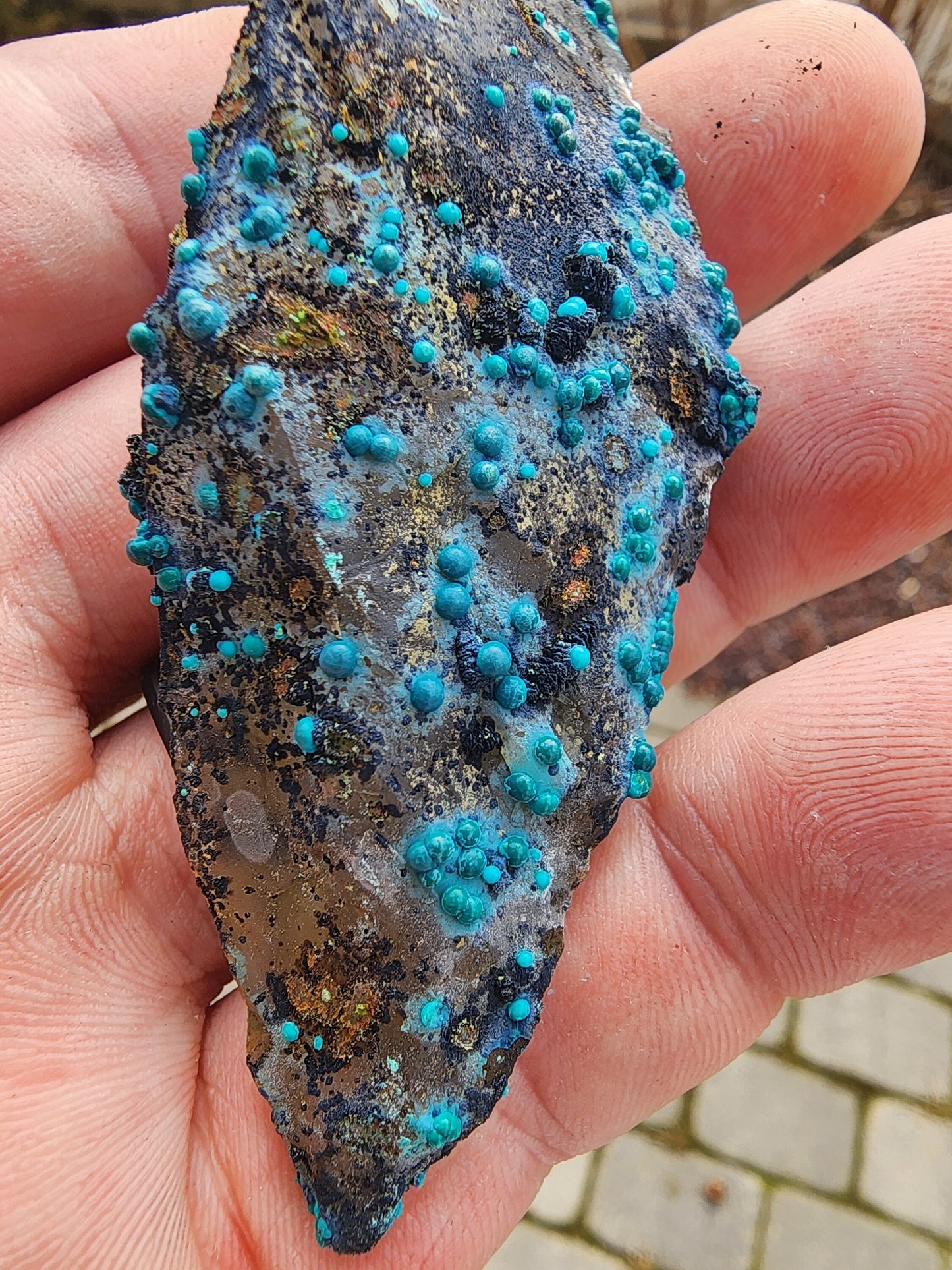 Chrysocolla on Quartz from Tentadora Mine, Peru