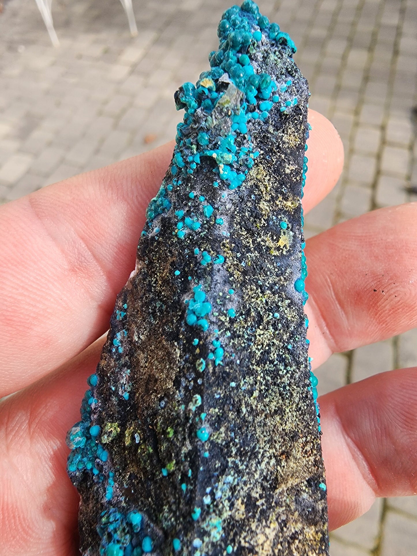 Chrysocolla on Quartz from Tentadora Mine, Peru