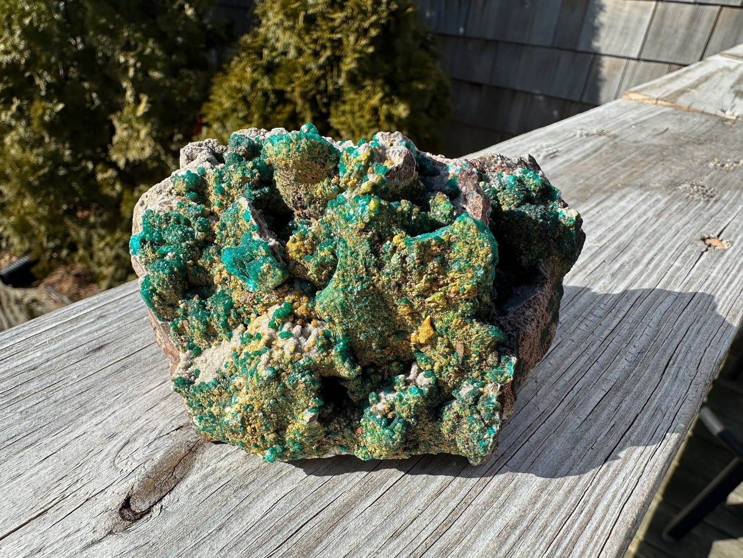 Cabinet Dioptase with Mimetite from Congo