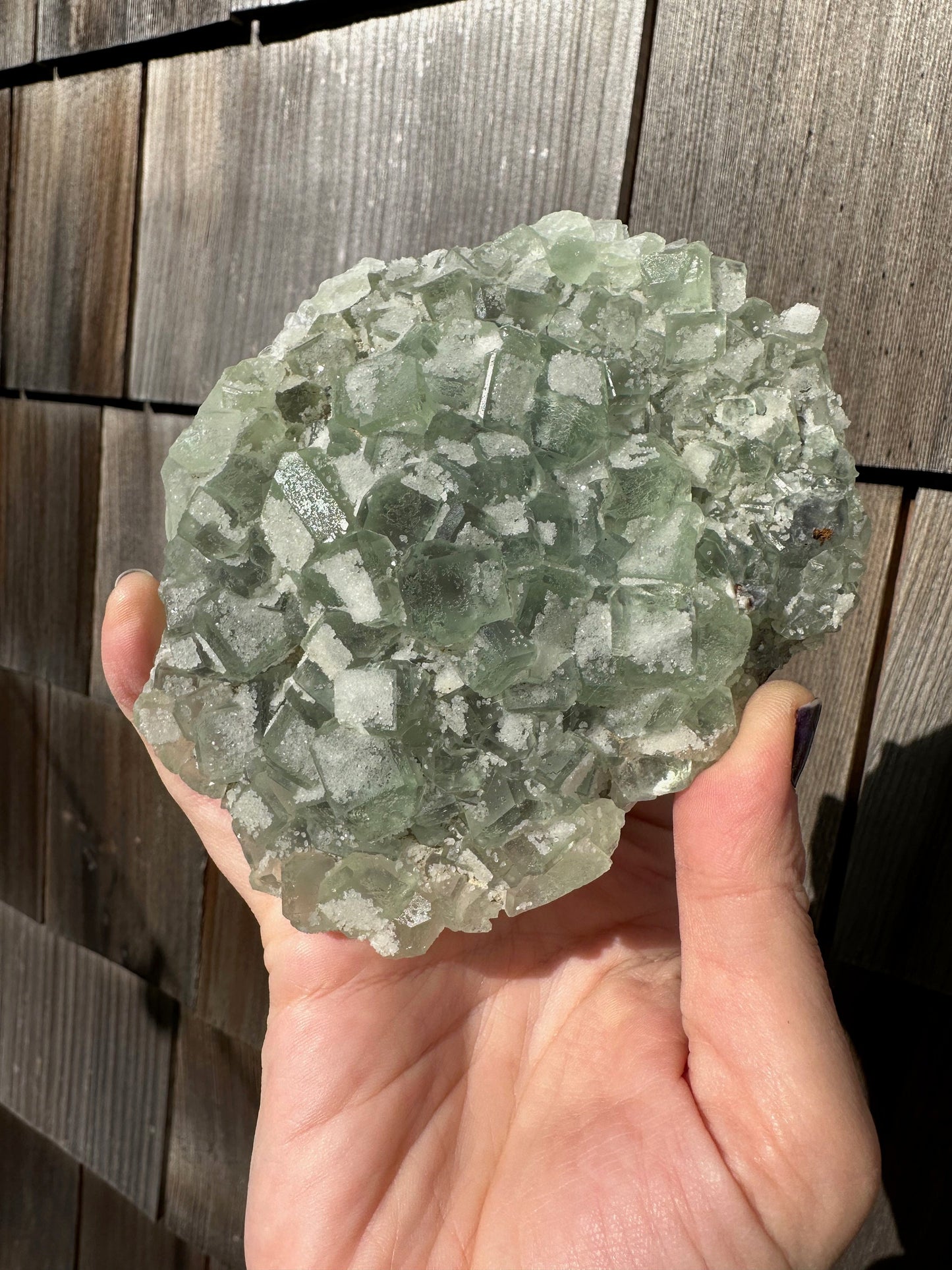 Green Sugar Coated Fluorite from China