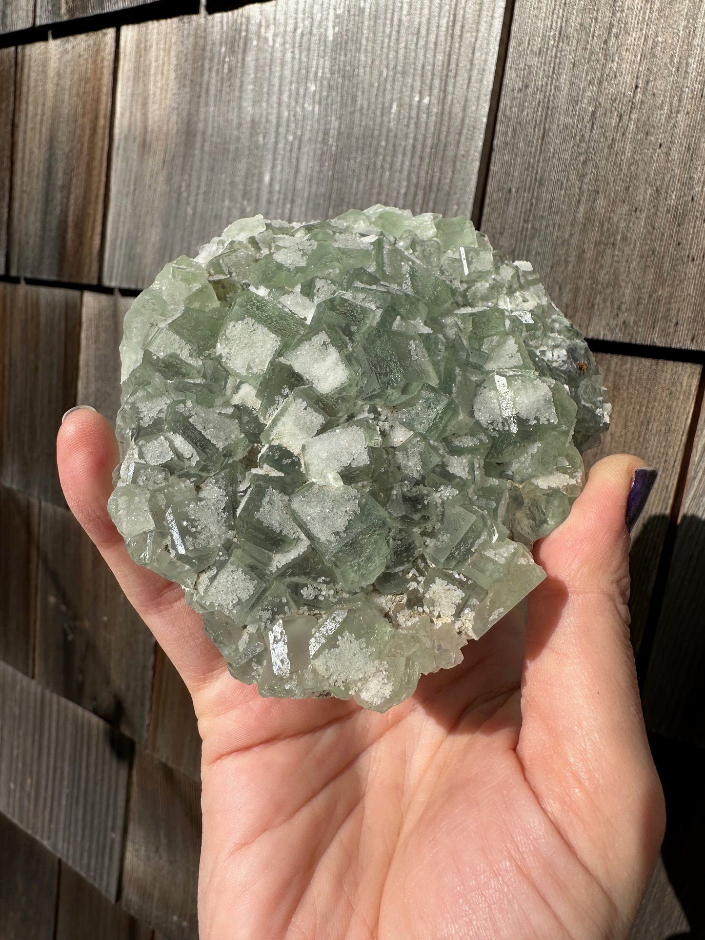 Green Sugar Coated Fluorite from China