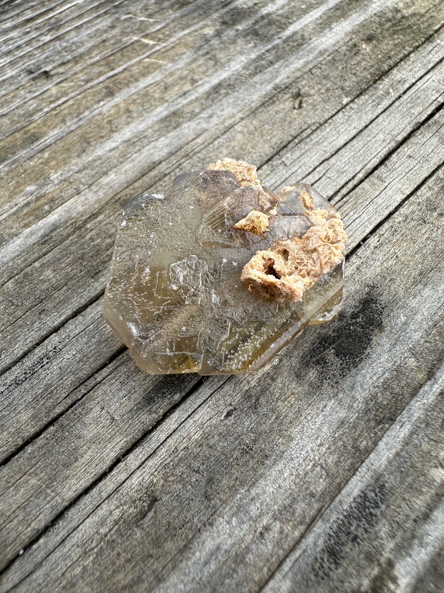 Etched Golden Barite Crystal from Cerro Warihuayin Peru