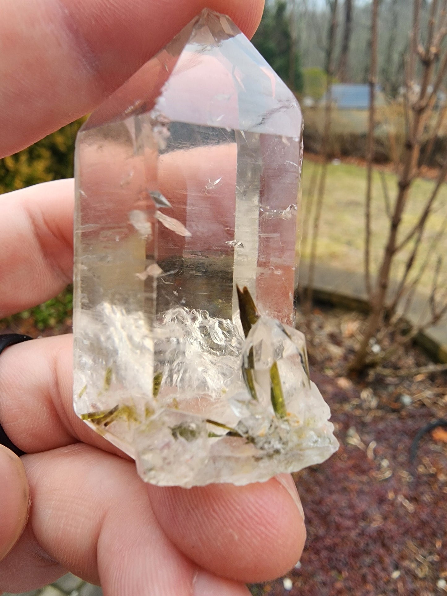 Green Tourmaline in Quartz from Minas Gerais, Brazil
