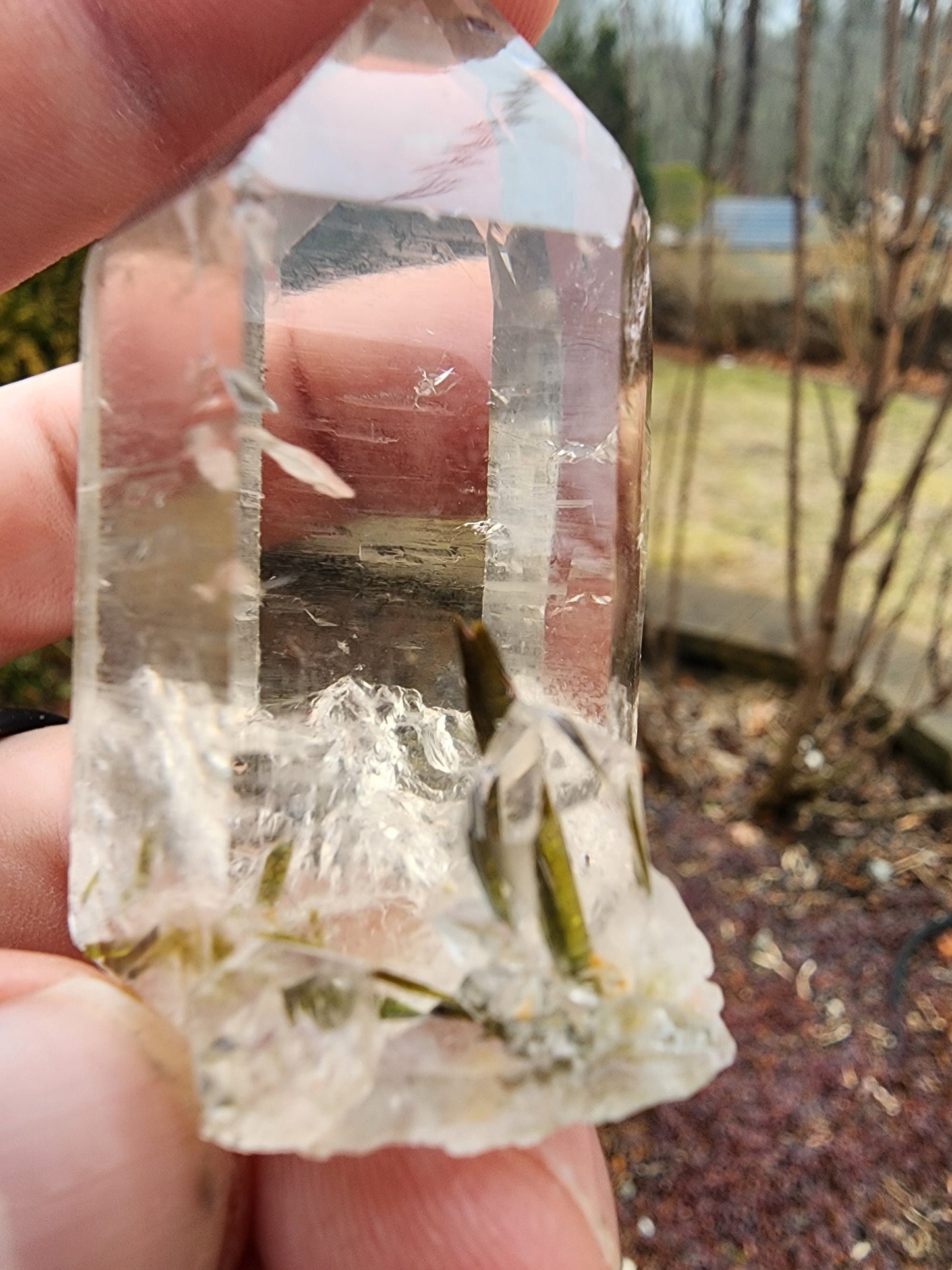 Green Tourmaline in Quartz from Minas Gerais, Brazil