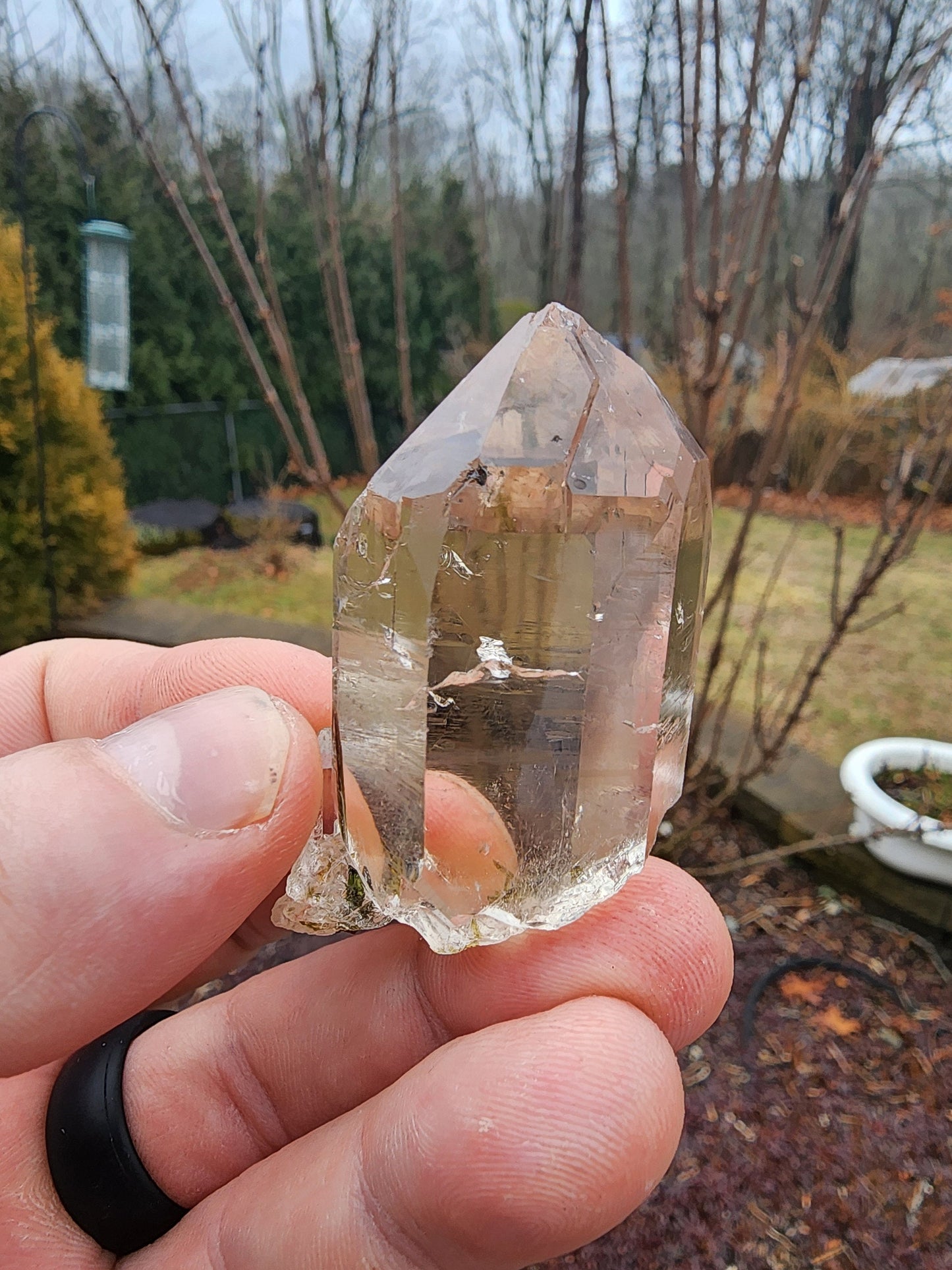 Green Tourmaline in Quartz from Minas Gerais, Brazil