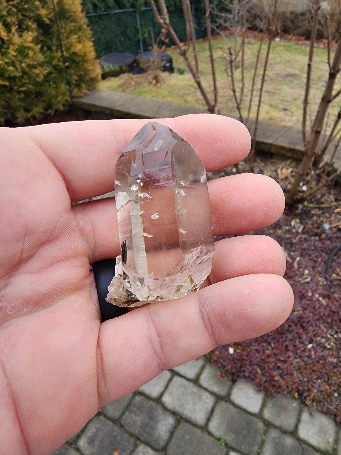 Green Tourmaline in Quartz from Minas Gerais, Brazil