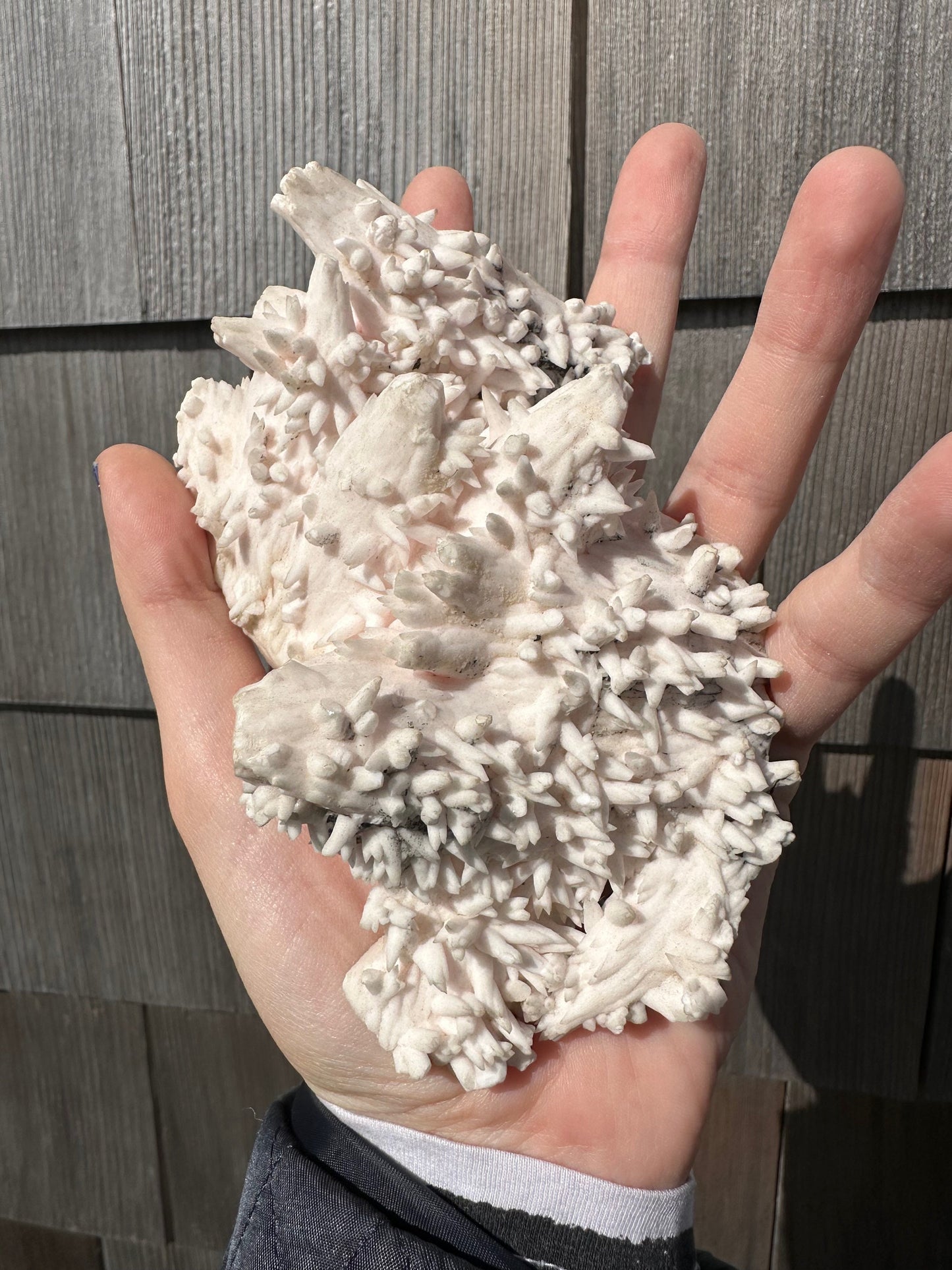 Cabinet Mangano Calcite with Fine Quartz and Chalcopyrite From Peru
