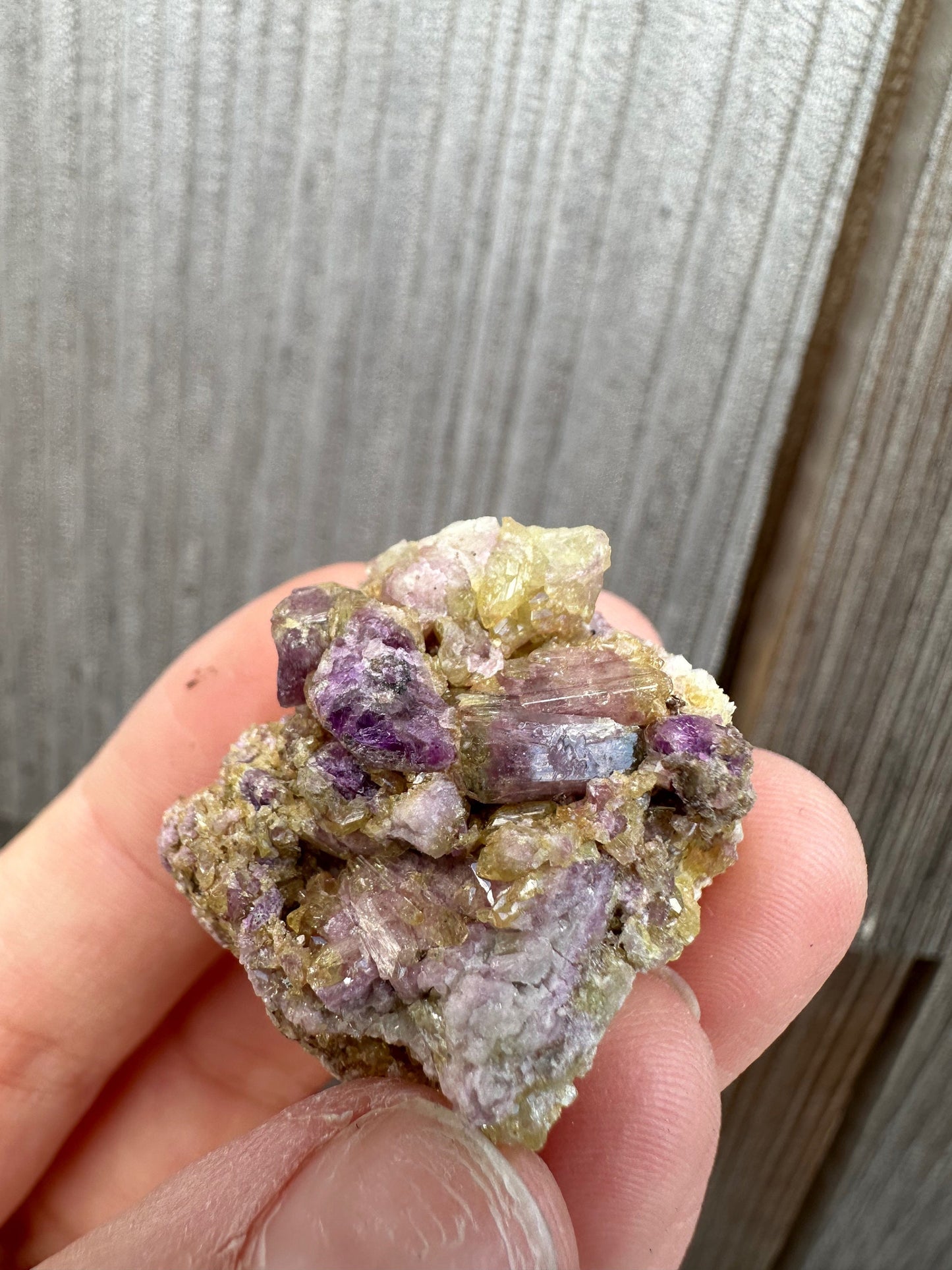 Bicolor Vesuvianite Crystal Cluster from Jeffrey Mine Canada