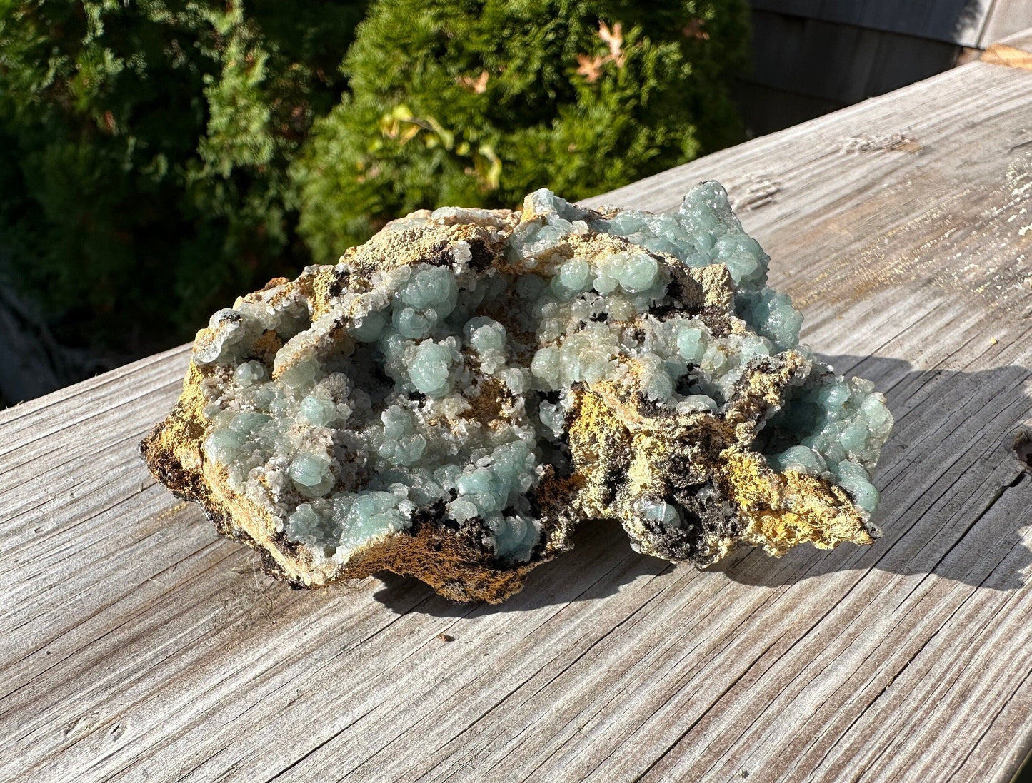 Cabinet Light Blue Hemimorphite on Matrix from 79 Mine, Arizona, USA