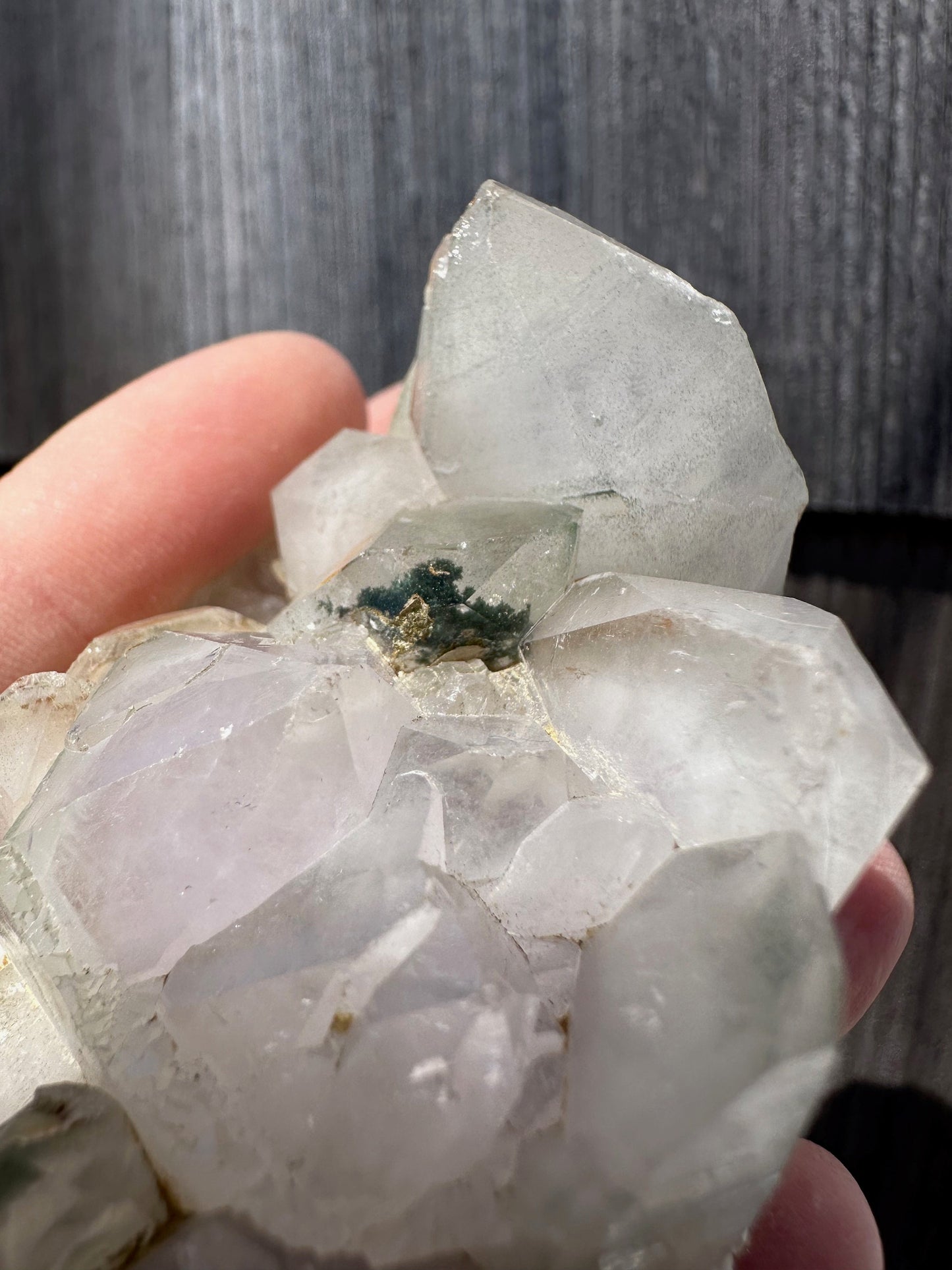 Phantom Chlorite in Amethyst from Nigeria