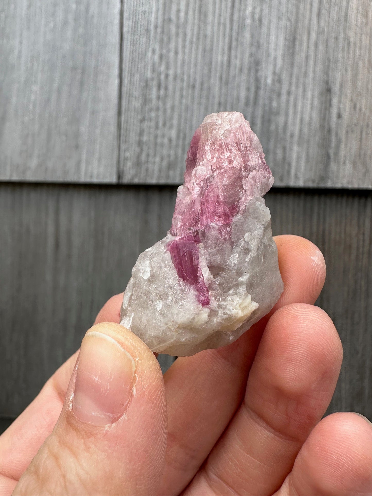 Rubellite Tourmaline in Quartz from Brazil