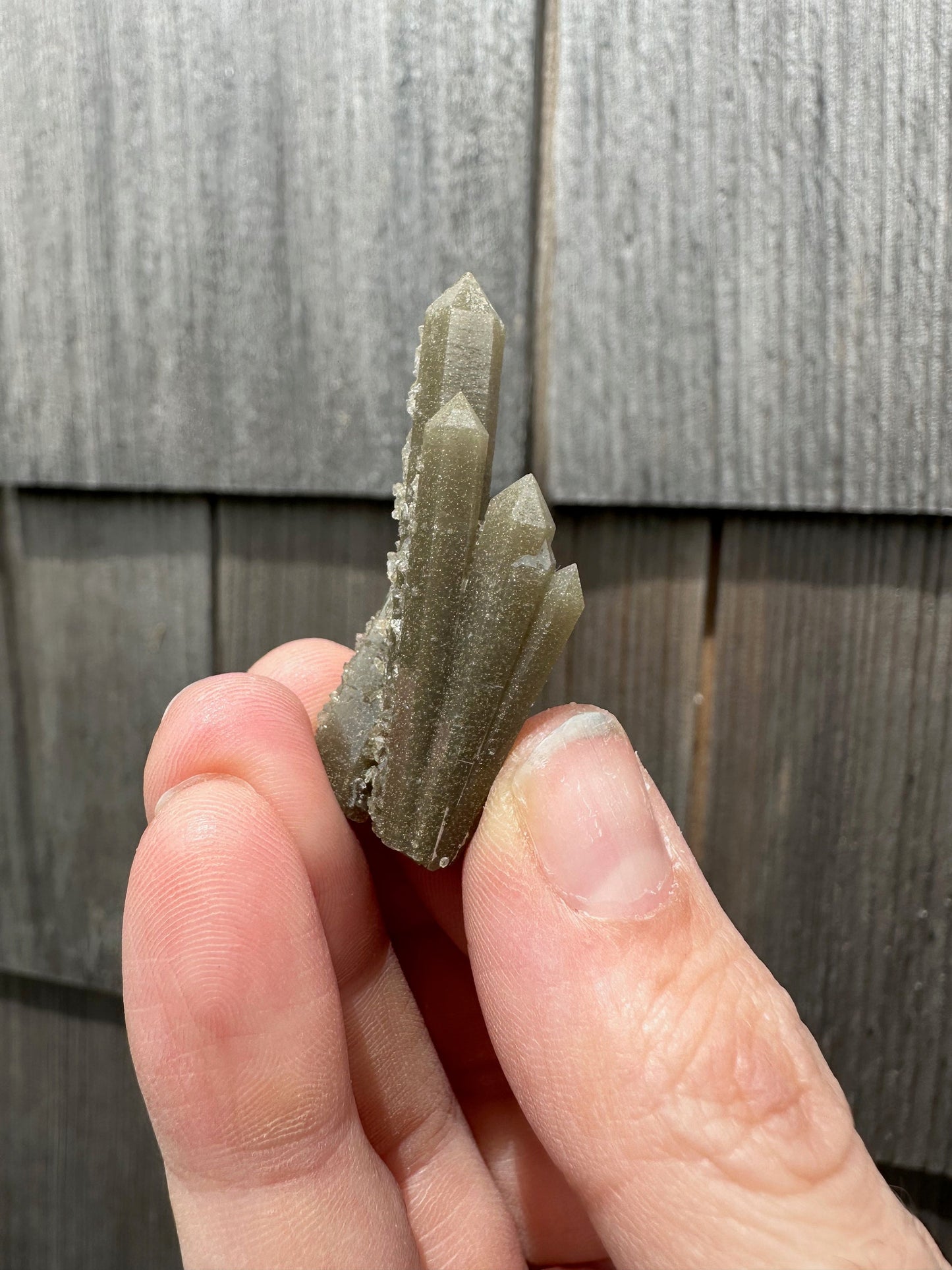 Hedenbergite in Quartz Cluster from Inner Mongolia
