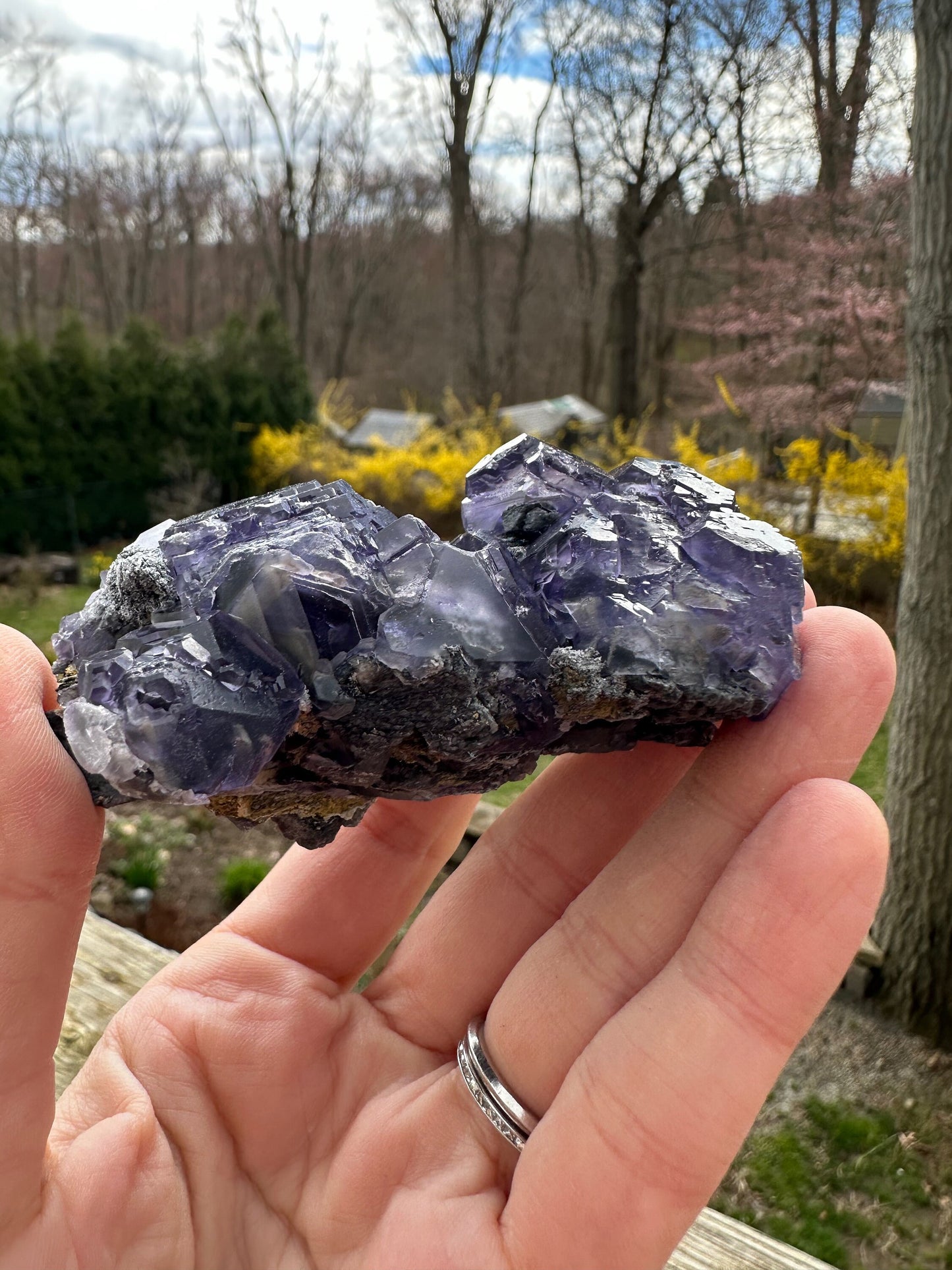 Purple Blue "Tanzanite" Fluorite Cluster from Xia Yang Mine China