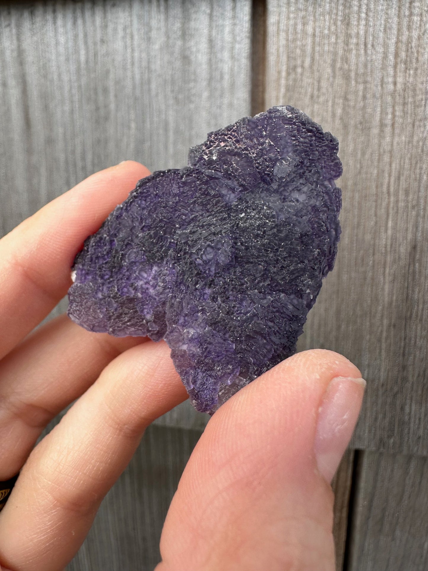 Purple Edge Fluorite Crystal Cluster from Qinglong China