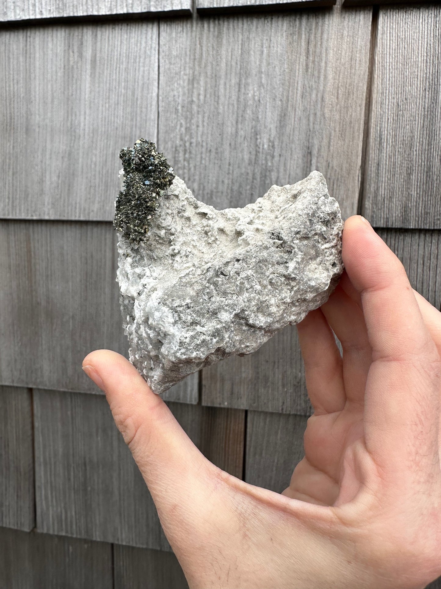 Iridescent Marcasite Crystals with Calcite from Linwood Mine Iowa USA