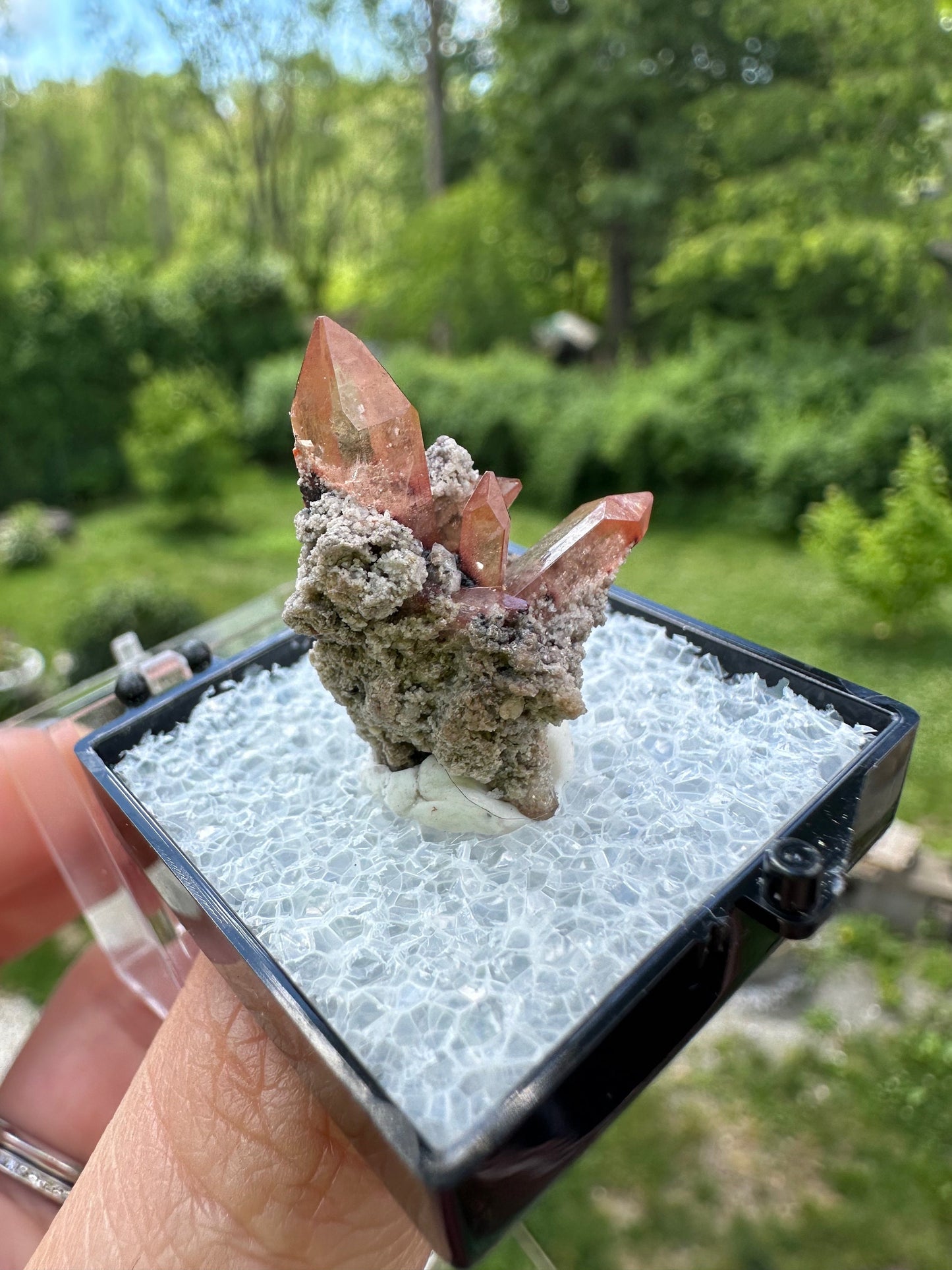 Red Topaz Cluster from San Felipe Mine, Mexico