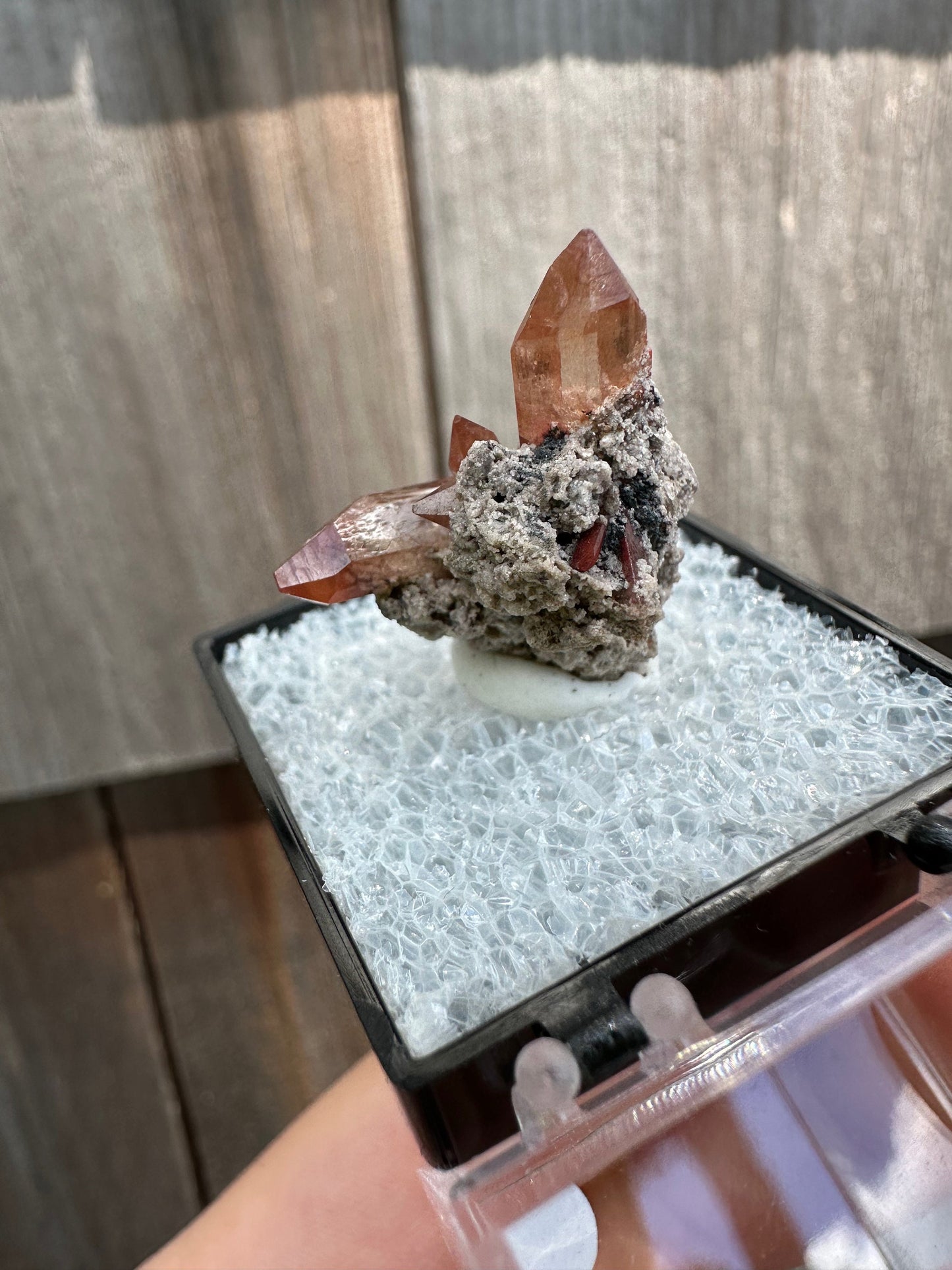 Red Topaz Cluster from San Felipe Mine, Mexico
