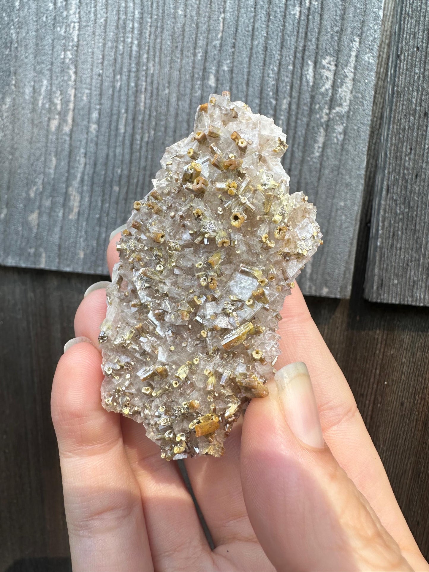 Vanadinite Crystals on Calcite from San Carlos Mine Mexico