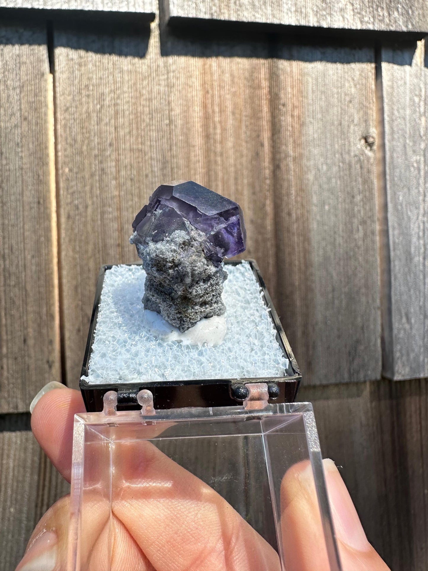 Purple Blue "Tanzanite" Fluorite Crystal on Matrix from Xia Yang Mine China