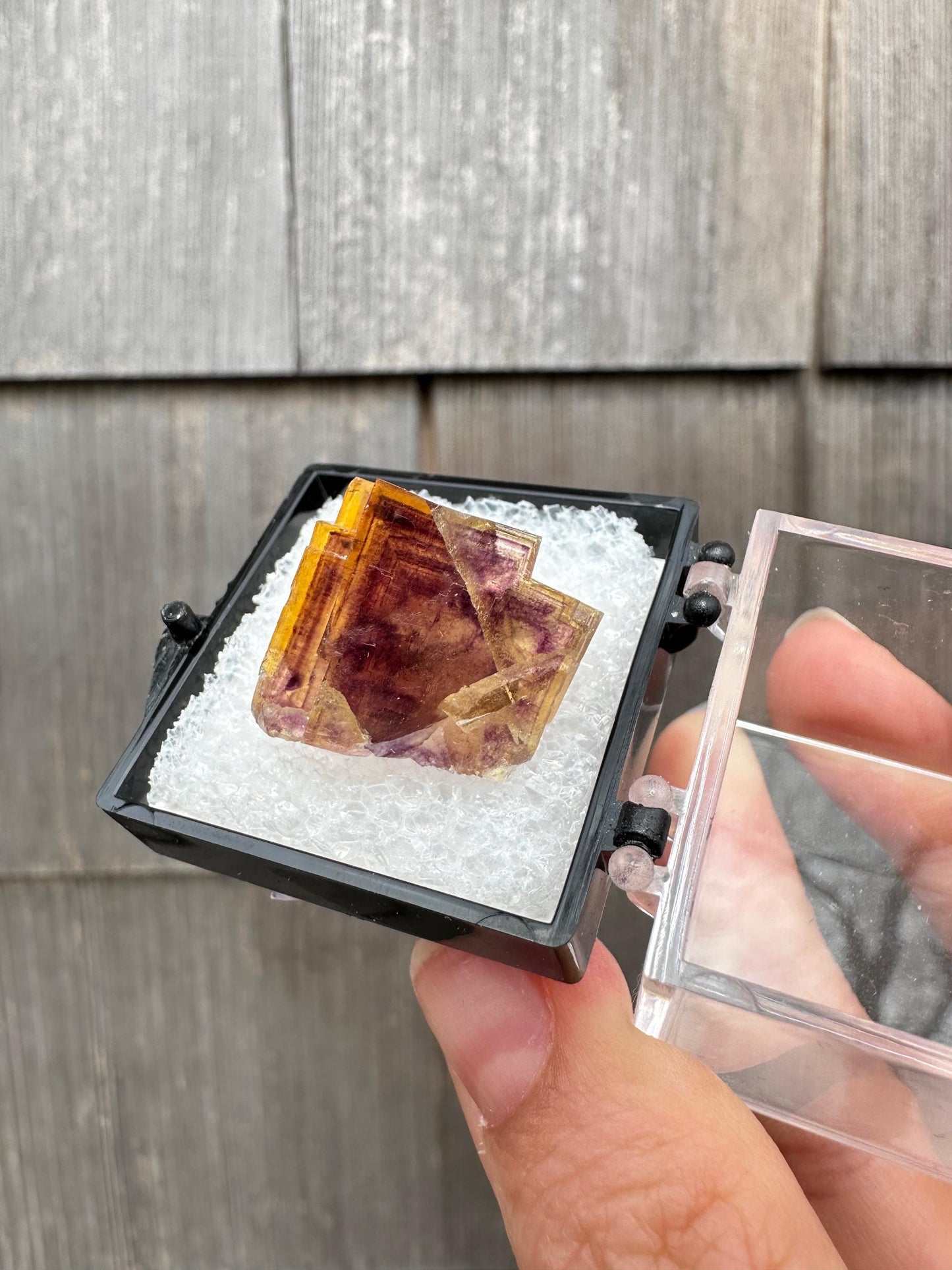 Yellow and Purple Fluorite Crystal from Jingbian Cu-A Deposit, China