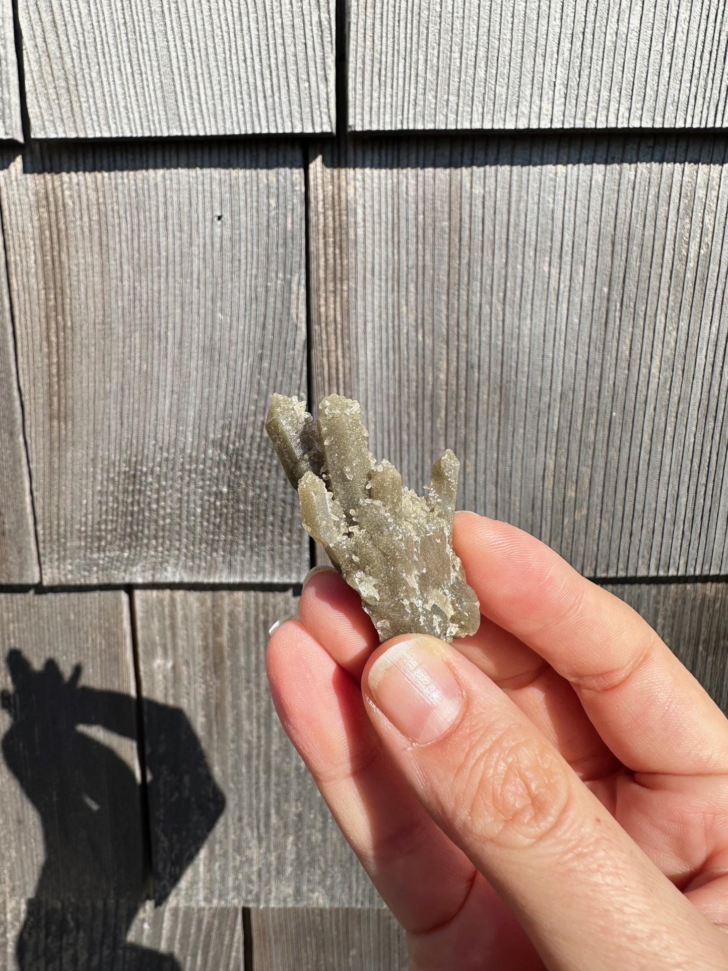 Hedenbergite in Quartz Cluster from Inner Mongolia