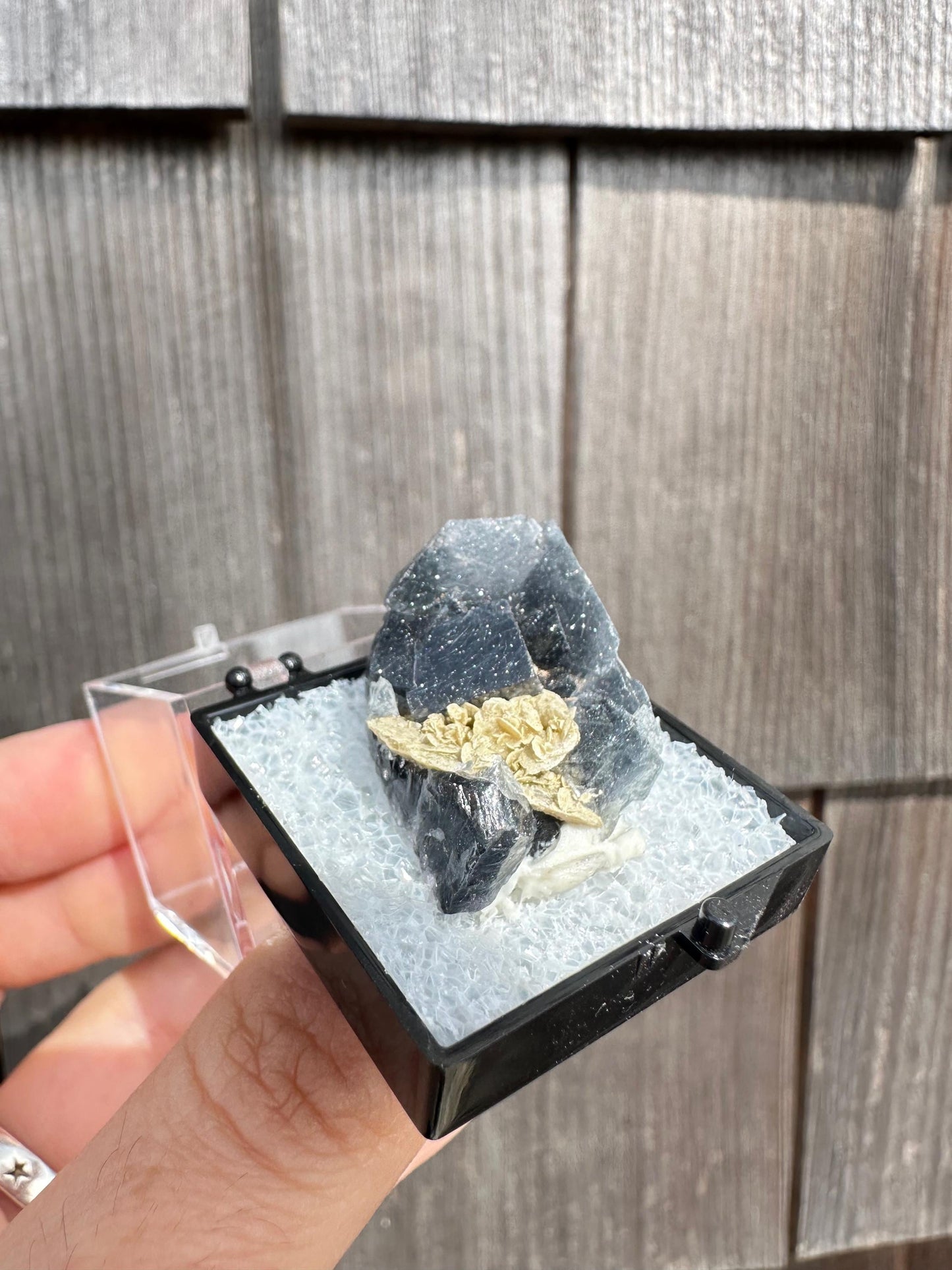 YGX Bismuthinite in Fluorite from China