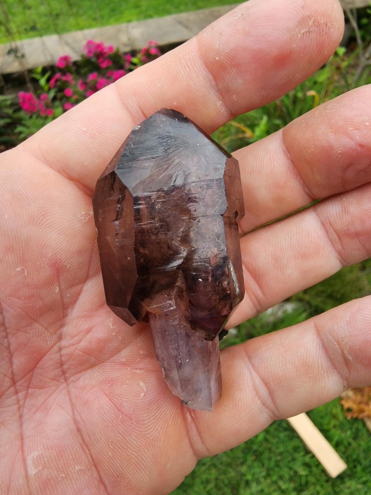 Smoky Amethyst Scepter with Hematite Inclusions from Chibuku Mine, Zimbabwe