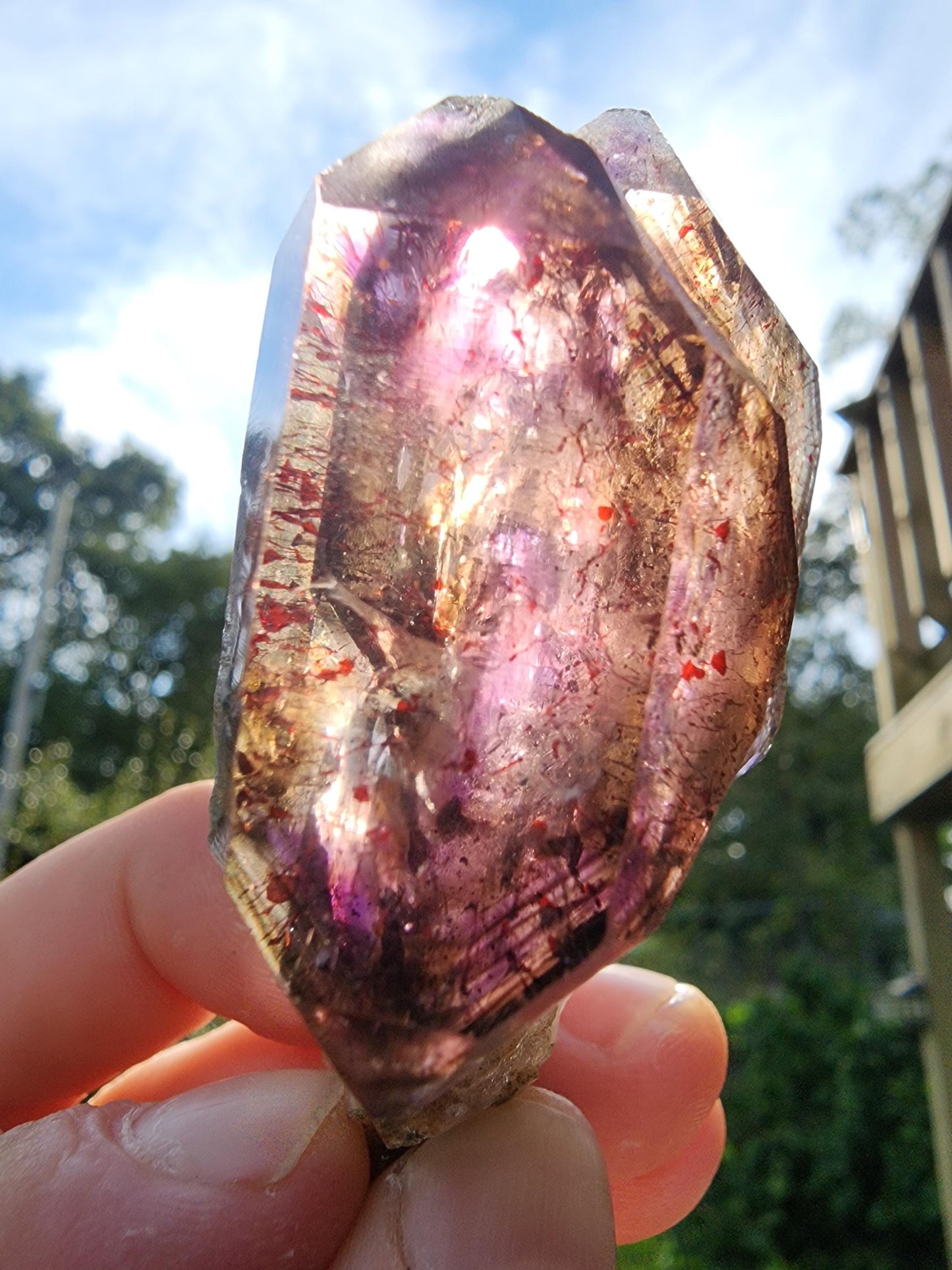 Smoky Amethyst Scepter with Hematite Inclusions from Chibuku Mine, Zimbabwe