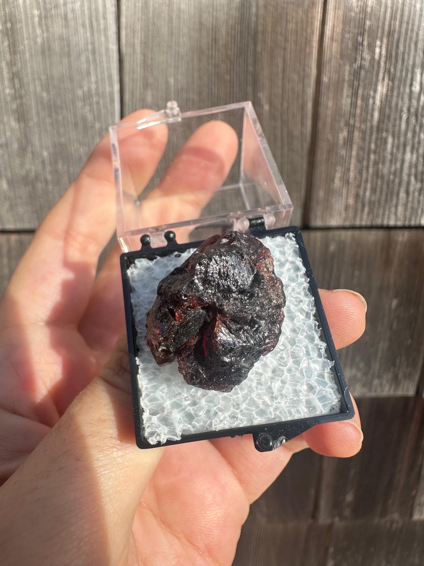 Etched Red Spessartine Garnet Crystal from Brazil